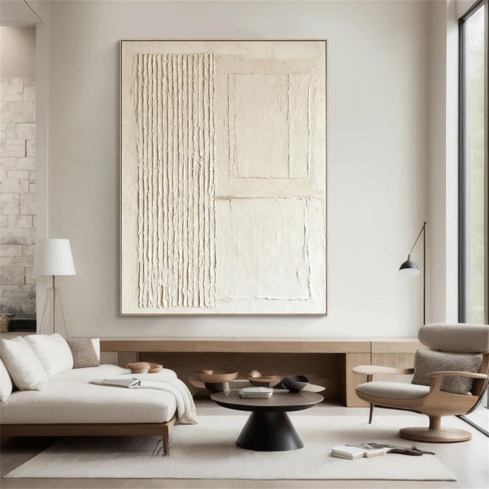 Textured Geometric Serenity | Neutral Tones