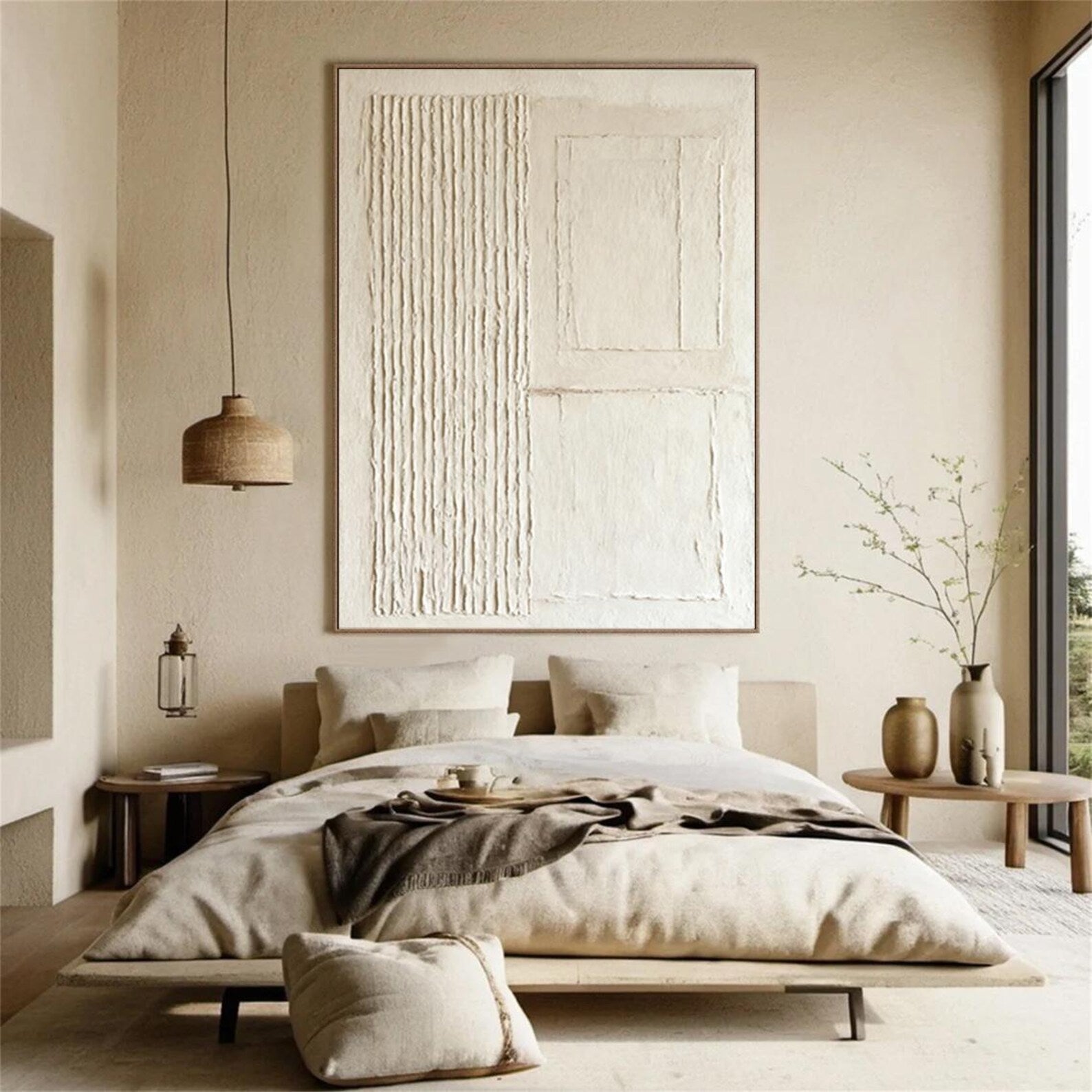 Textured Geometric Serenity | Neutral Tones
