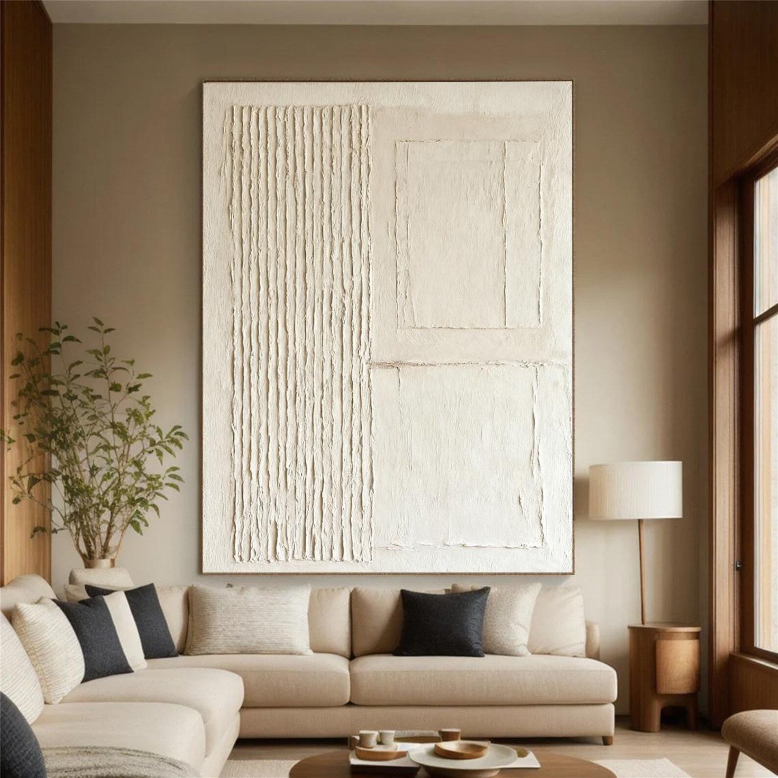 Textured Geometric Serenity | Neutral Tones