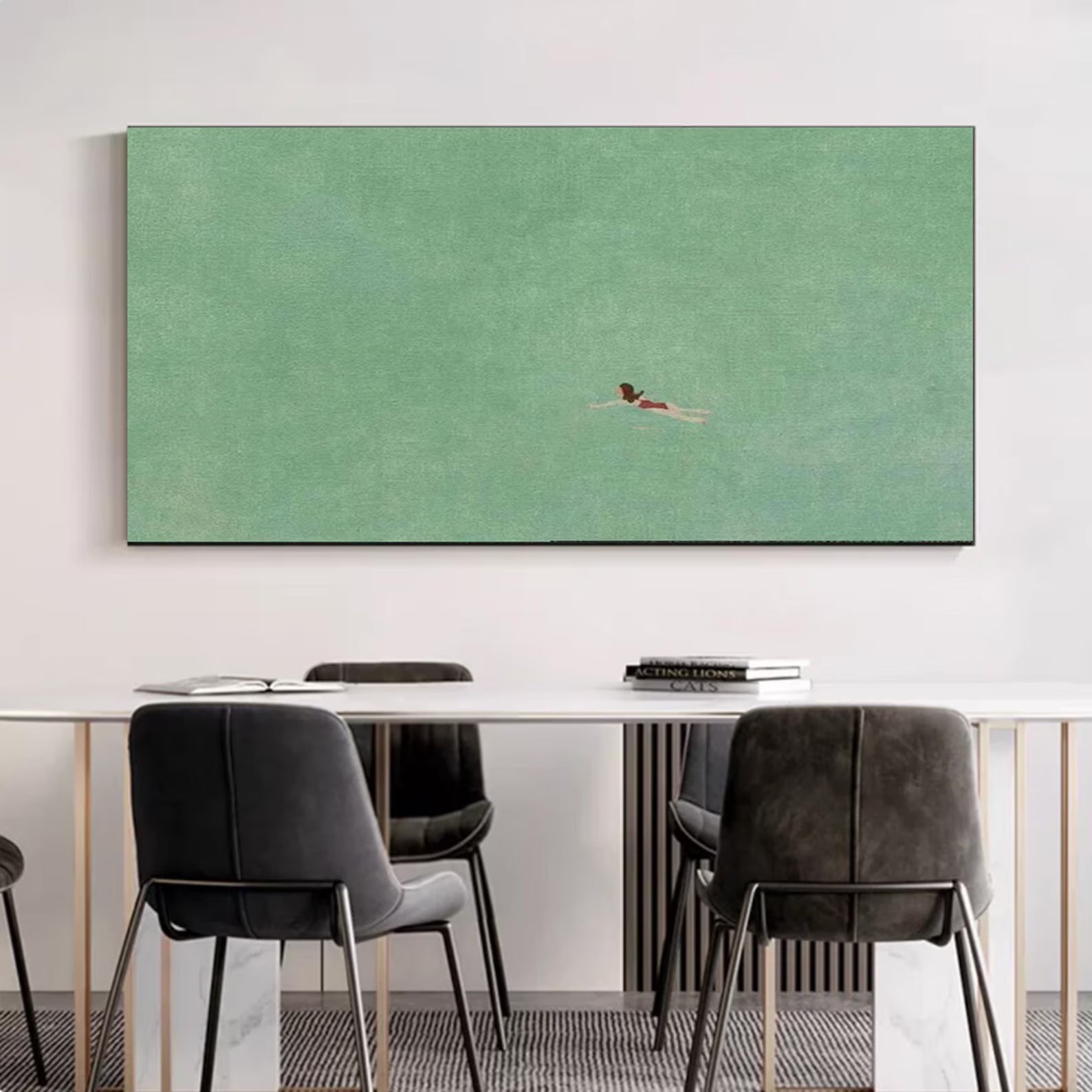 Minimalist Aquatic Serenity | Green Swim