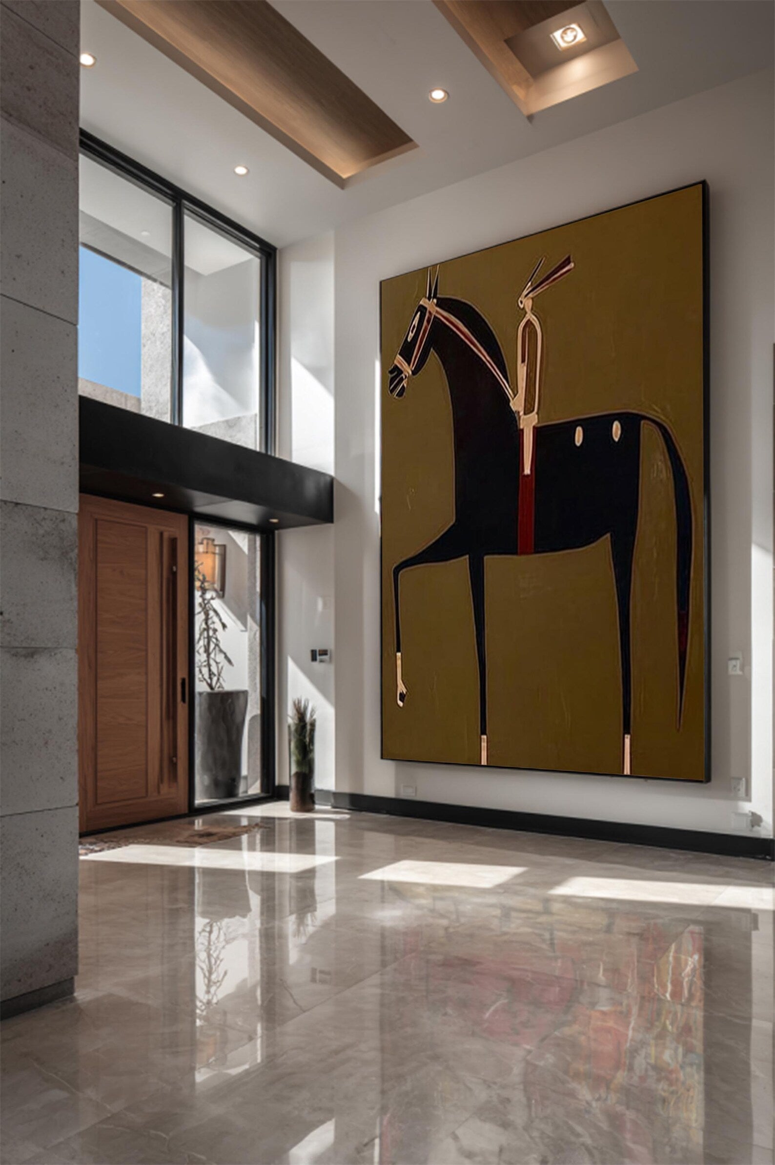 Stylized Equestrian Artistry | Brown Steed