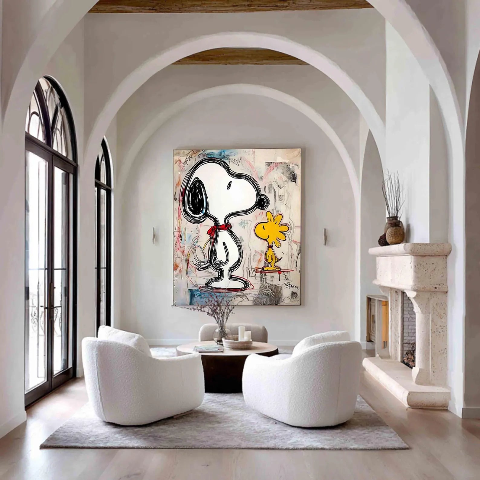 Textured Cartoon Charm | Snoopy Duo