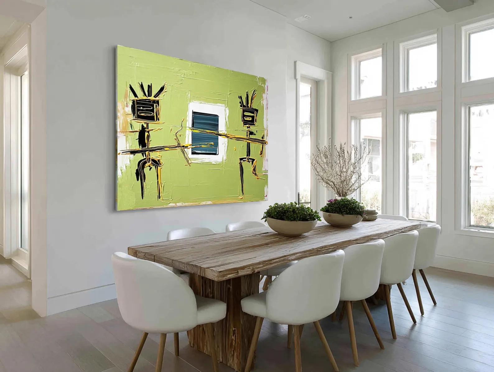 Textured Abstract Silhouettes | Green Backdrop