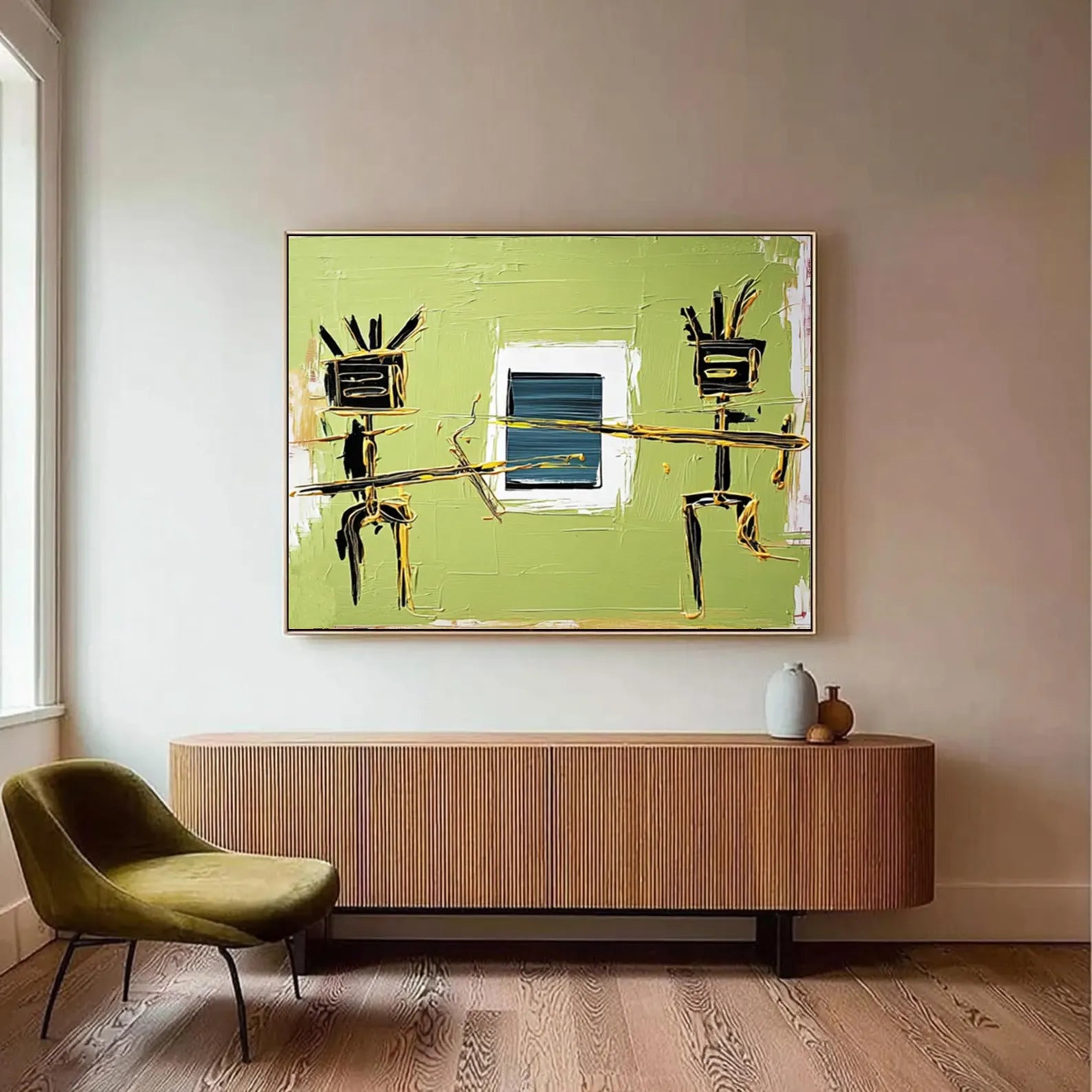 Textured Abstract Silhouettes | Green Backdrop