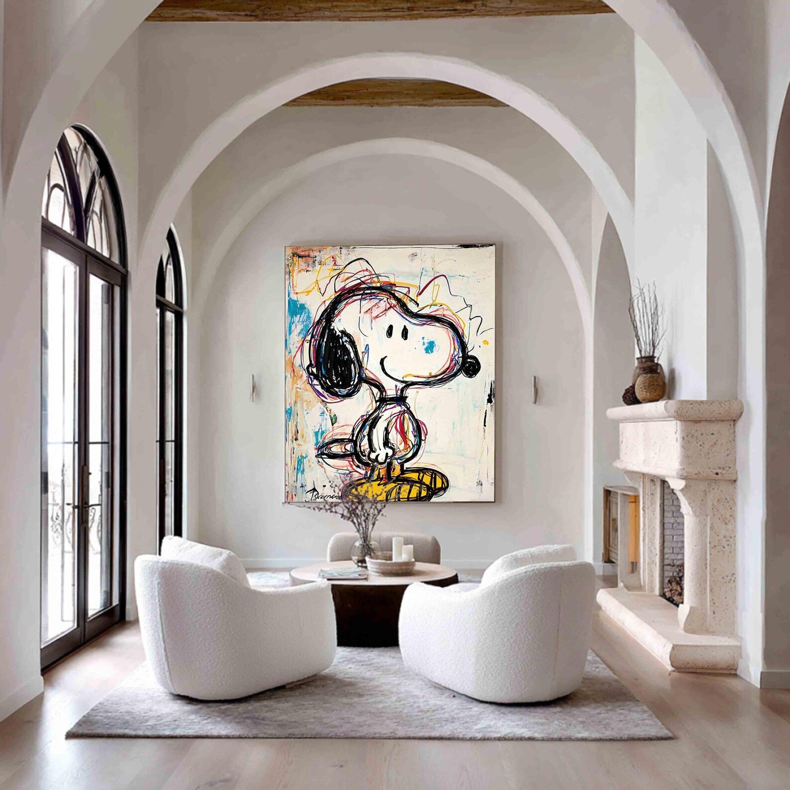 Textured Whimsical Graffiti | Snoopy Sketch