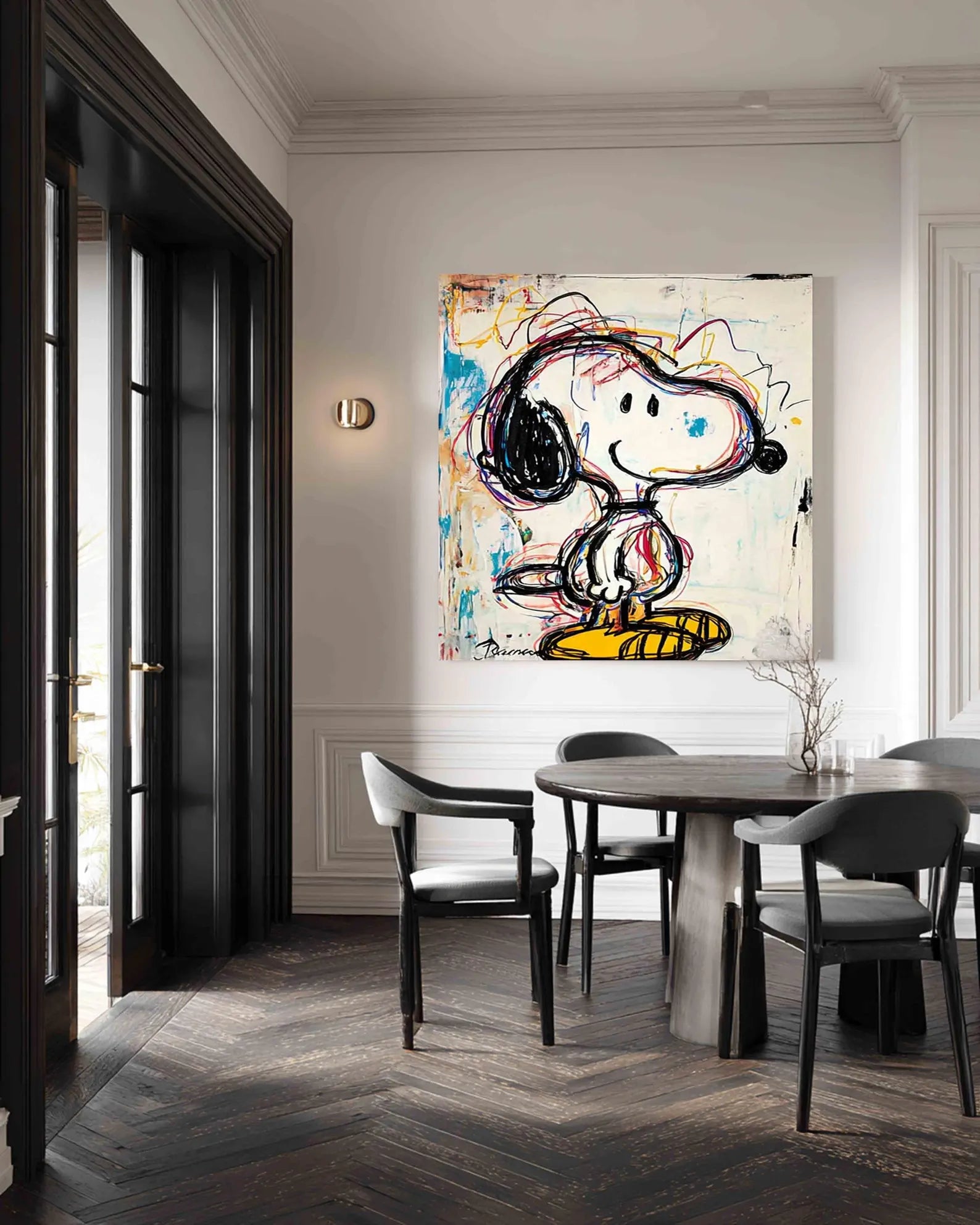 Textured Whimsical Graffiti | Snoopy Sketch