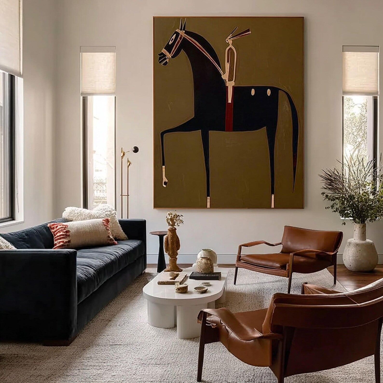 Stylized Equestrian Artistry | Brown Steed