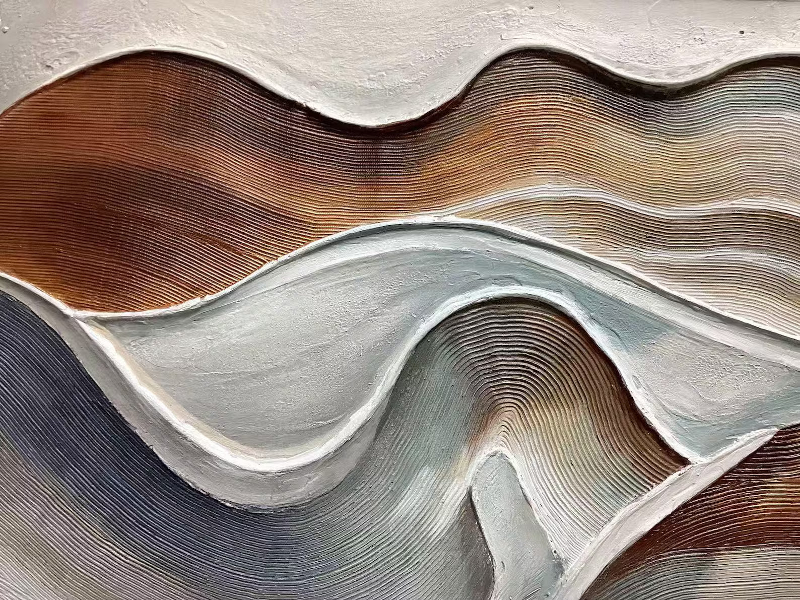 Textured Wave Harmony | Beige Brown