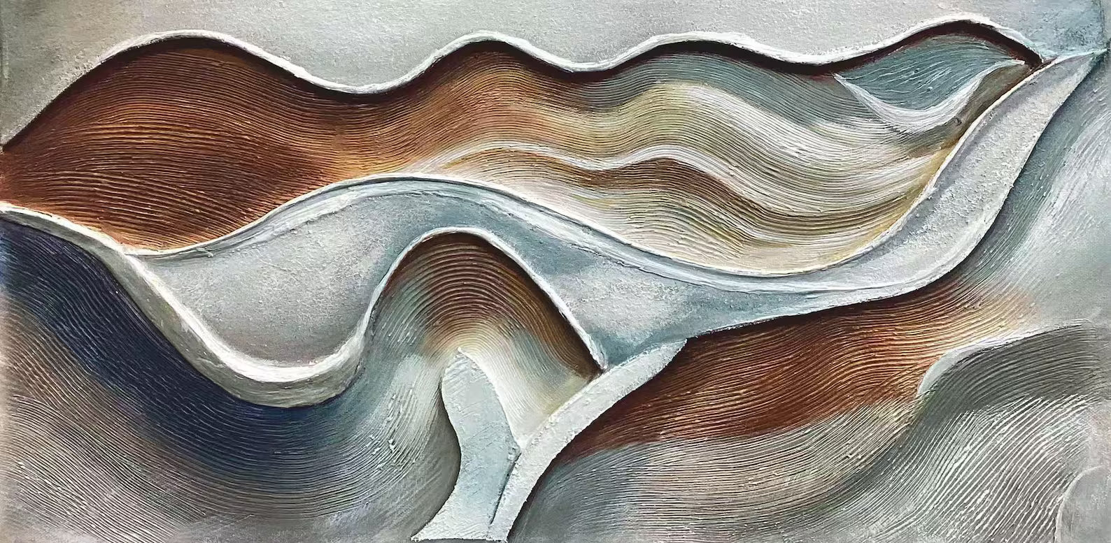 Textured Wave Harmony | Beige Brown