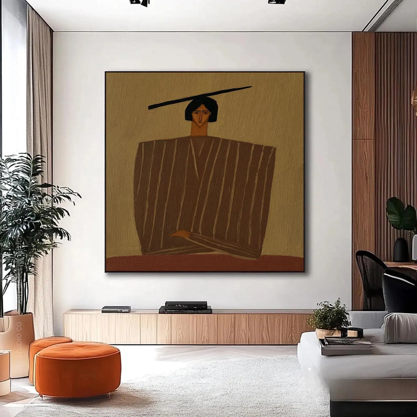 Textured Figural Quiescence | Umber Visage