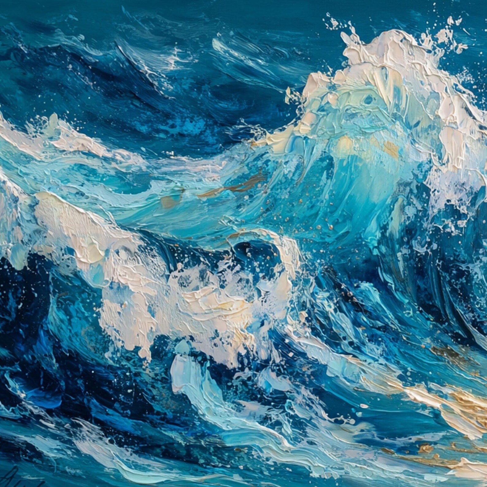 Textured Wave Opulence | Golden Crest