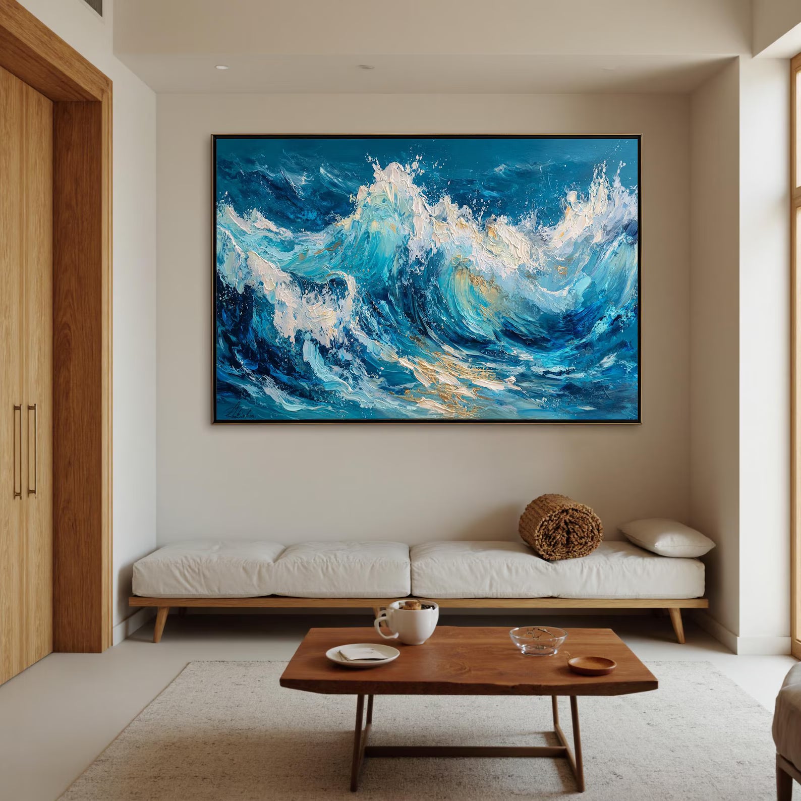 Textured Wave Opulence | Golden Crest