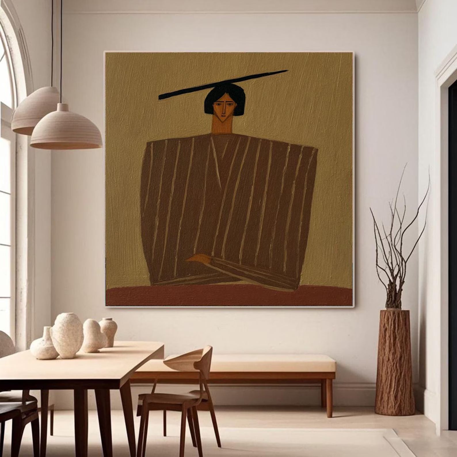 Textured Figural Quiescence | Umber Visage