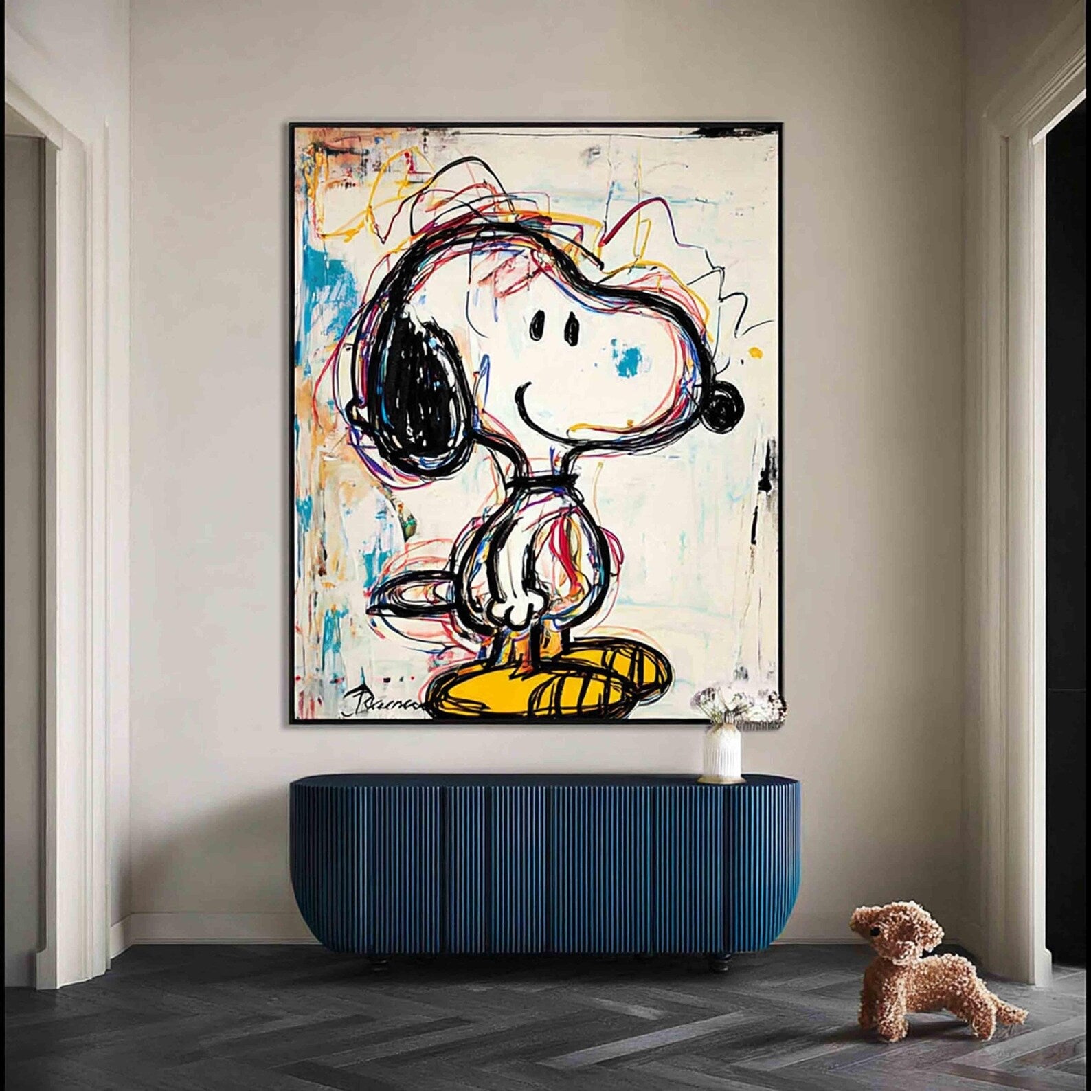 Textured Whimsical Graffiti | Snoopy Sketch