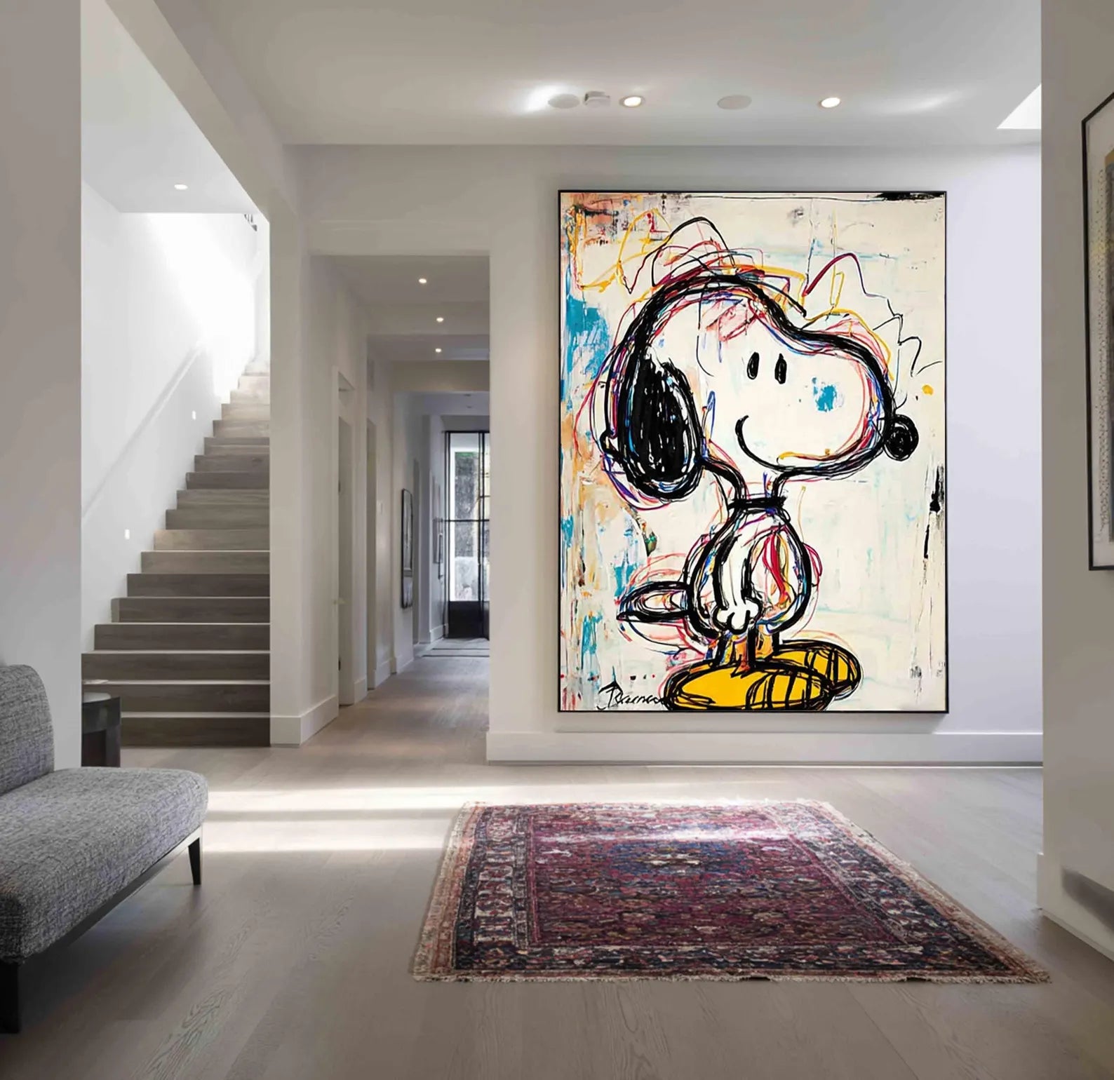 Textured Whimsical Graffiti | Snoopy Sketch