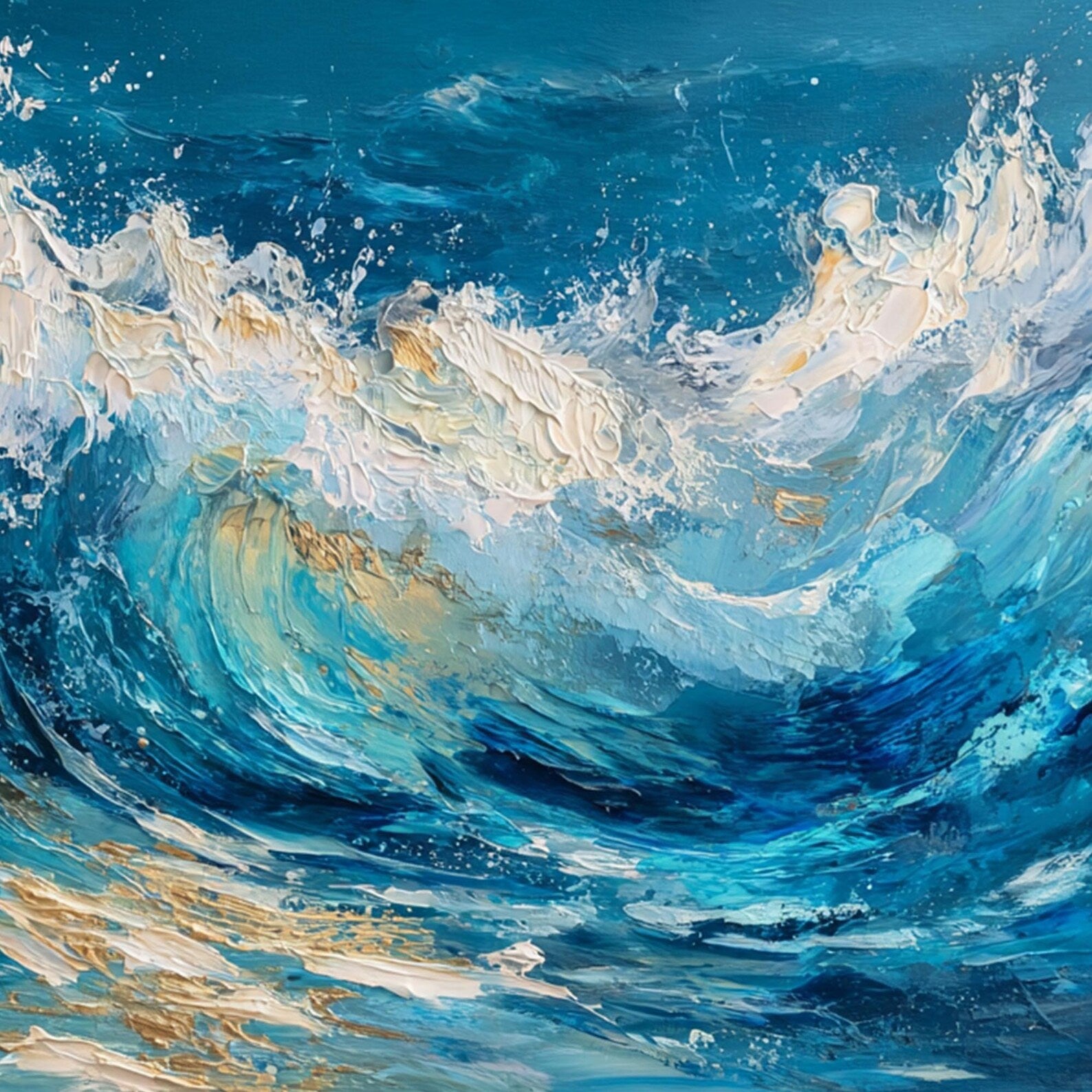 Textured Wave Opulence | Golden Crest