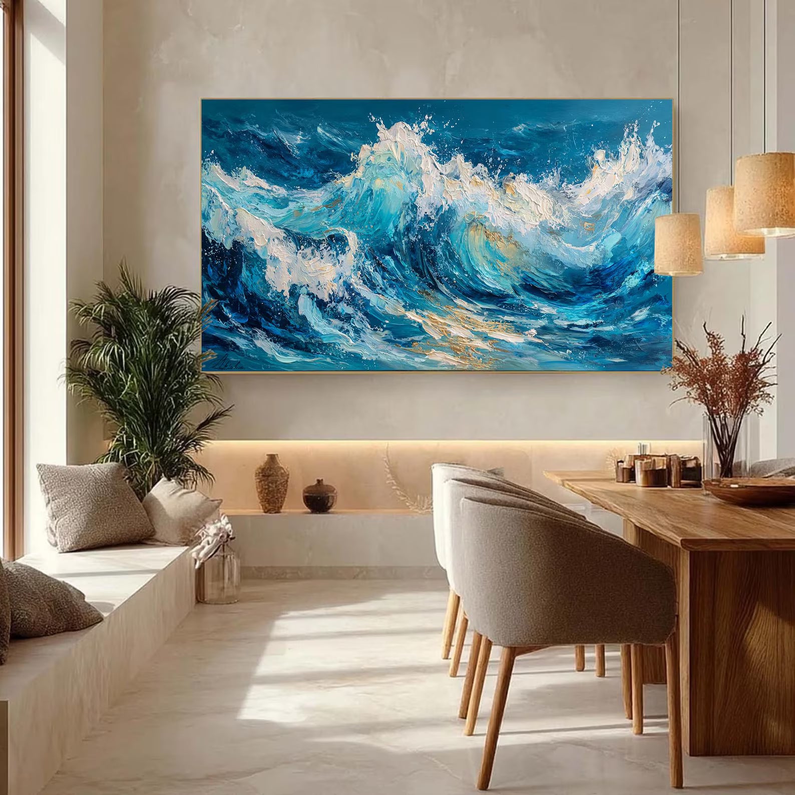 Textured Wave Opulence | Golden Crest