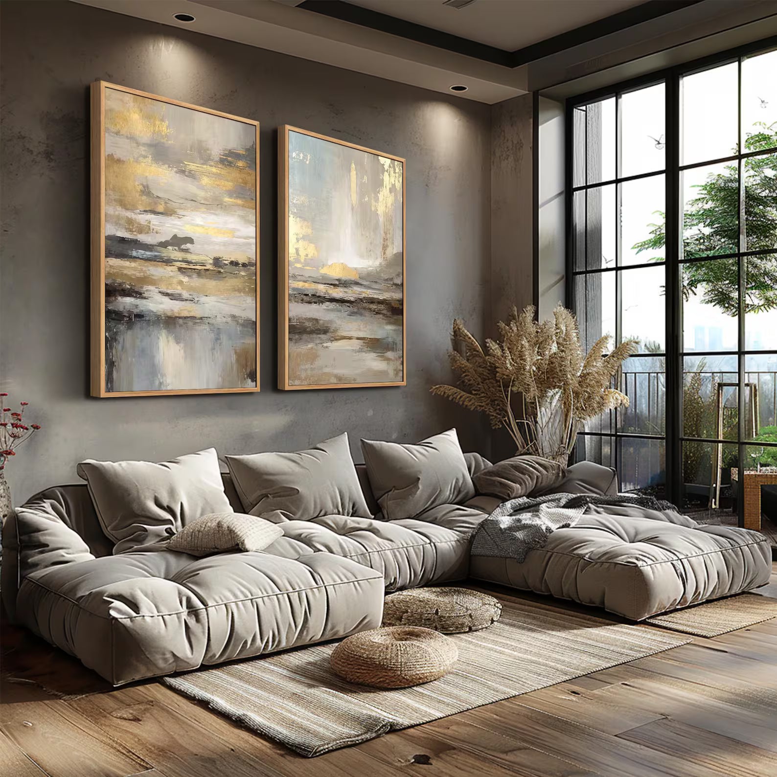 Ätherische Goldlandschaft | Grauer Horizont