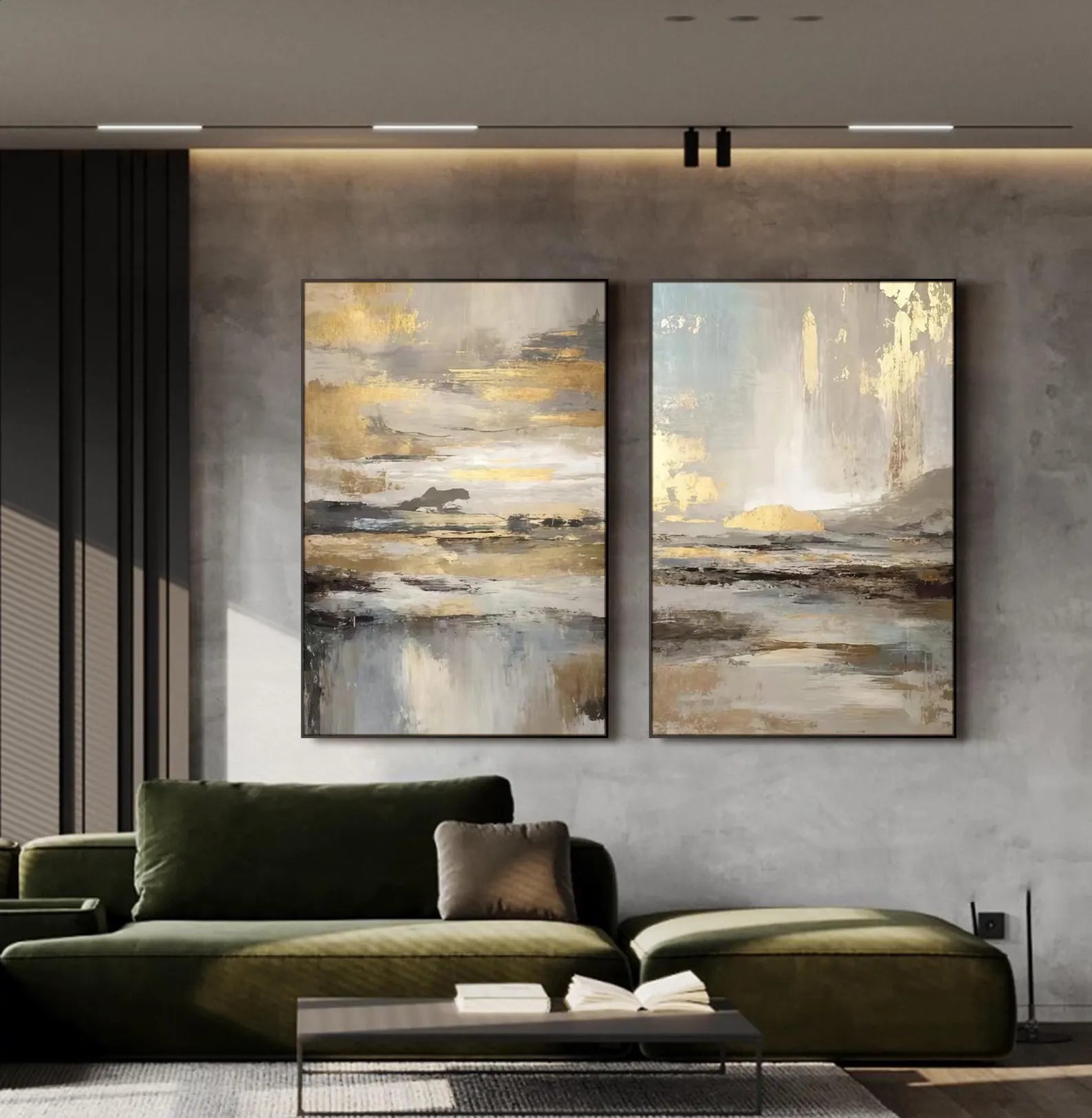 Ätherische Goldlandschaft | Grauer Horizont