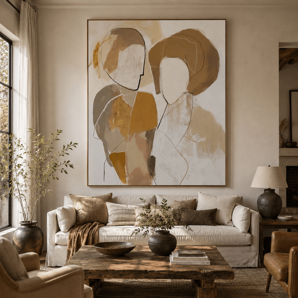 Textured Abstract Figures | Earthy Tones