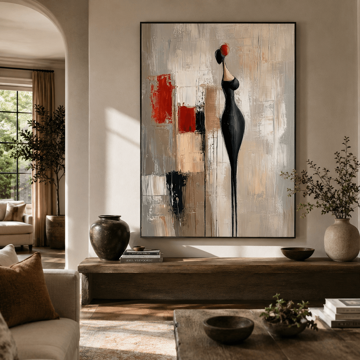 Textured Abstract Silhouette | Bold Red