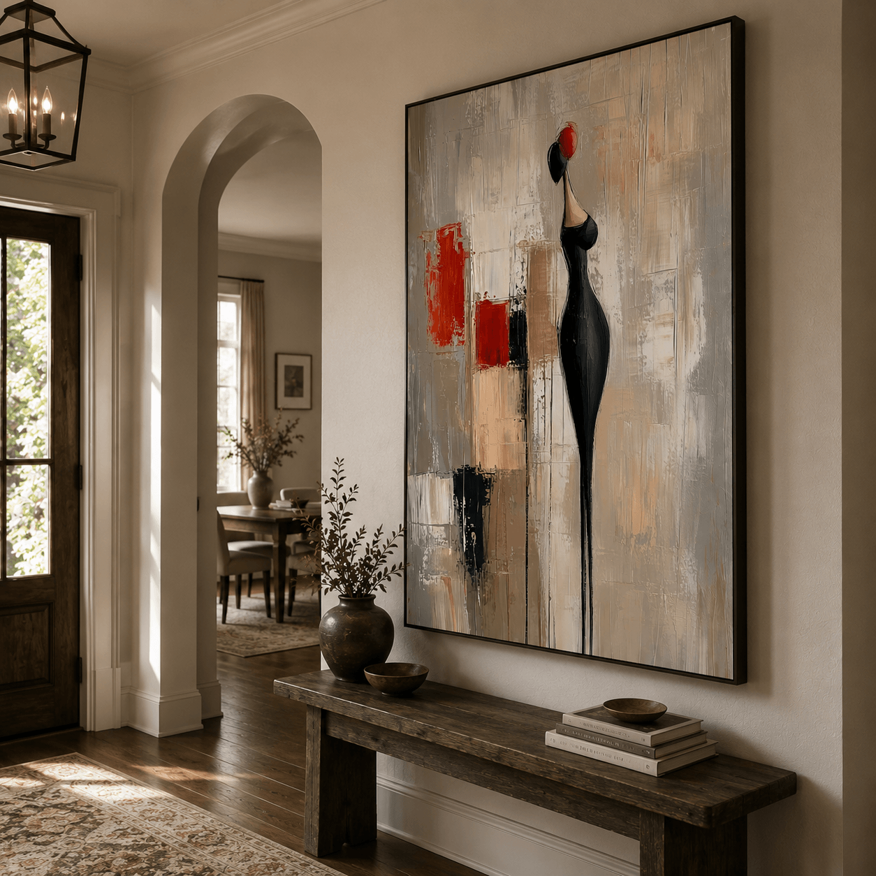 Textured Abstract Silhouette | Bold Red