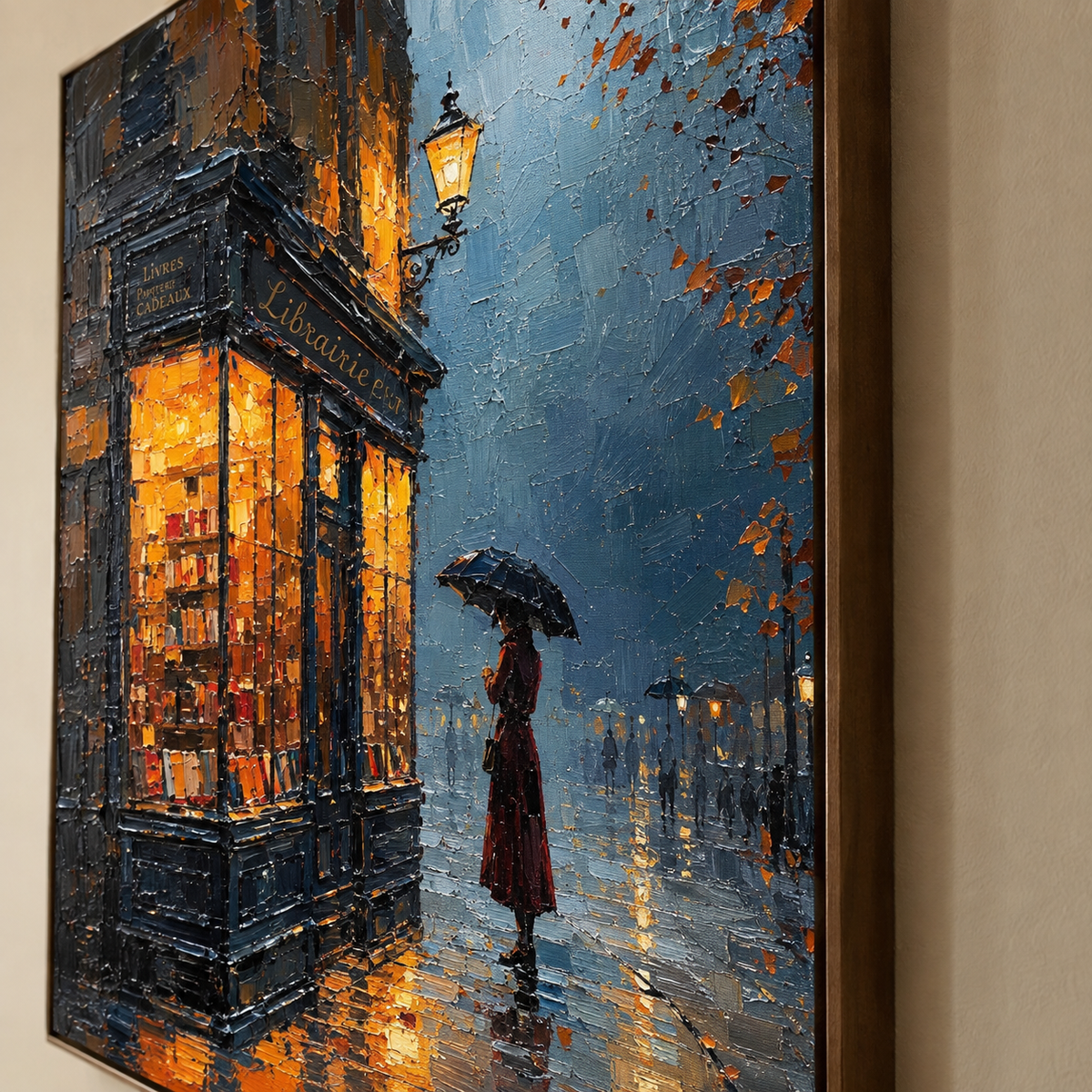 Lamplight Through Rain — vertical landscape art, view 7