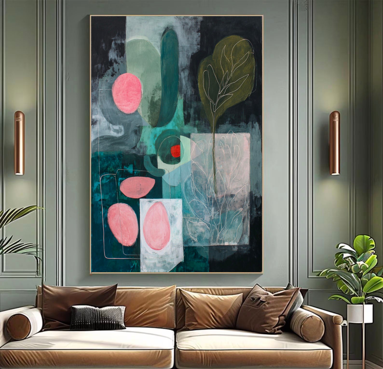 Botanical Abstract Art | Textured Sophistication