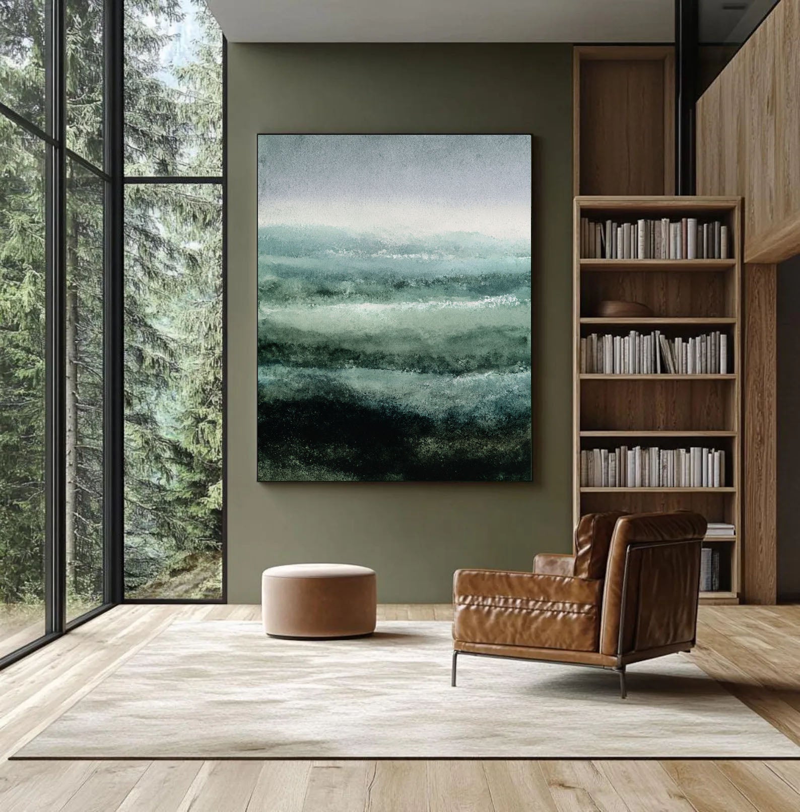 Teal Waves Abstract Art | Calm Depth