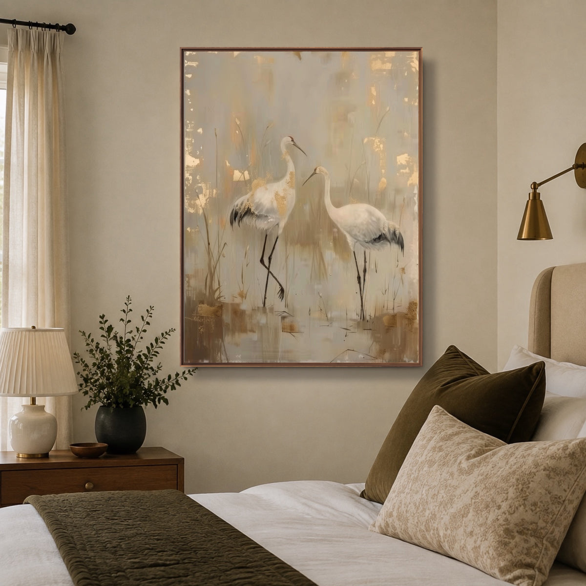 Marshlight Crane Gathering — artwork view 1