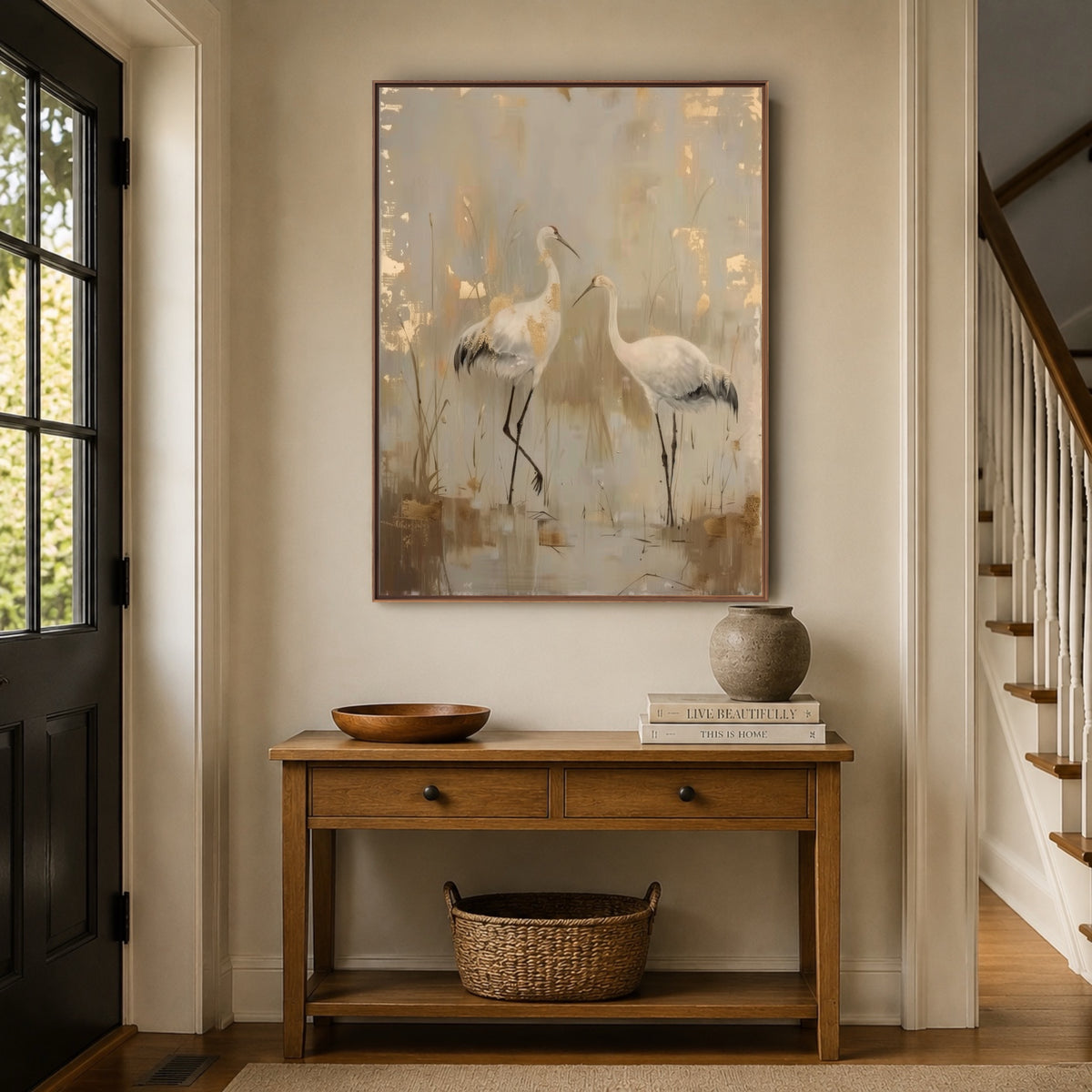 Marshlight Crane Gathering — artwork view 2