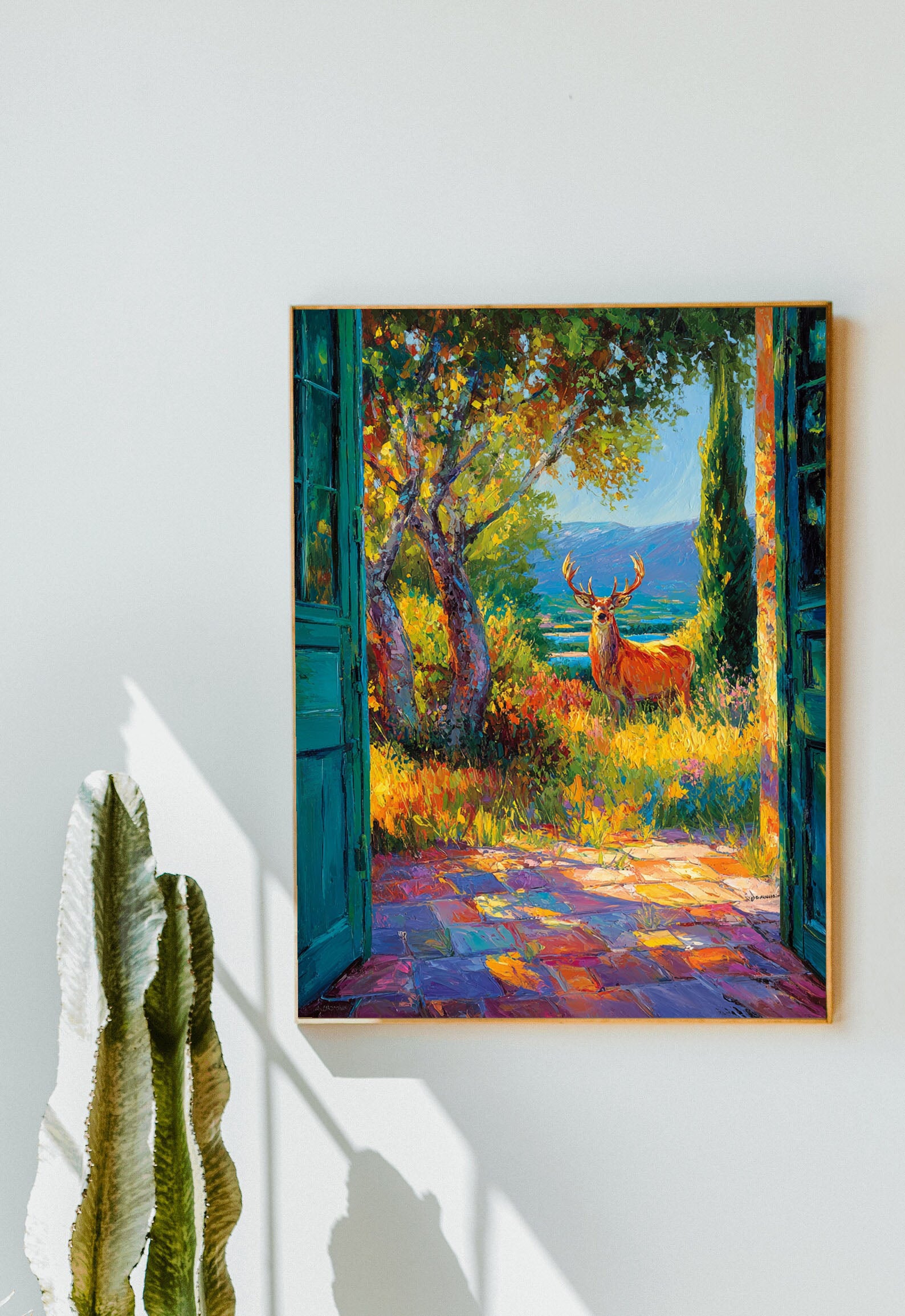 Deer Garden Art | Textured Vibrance