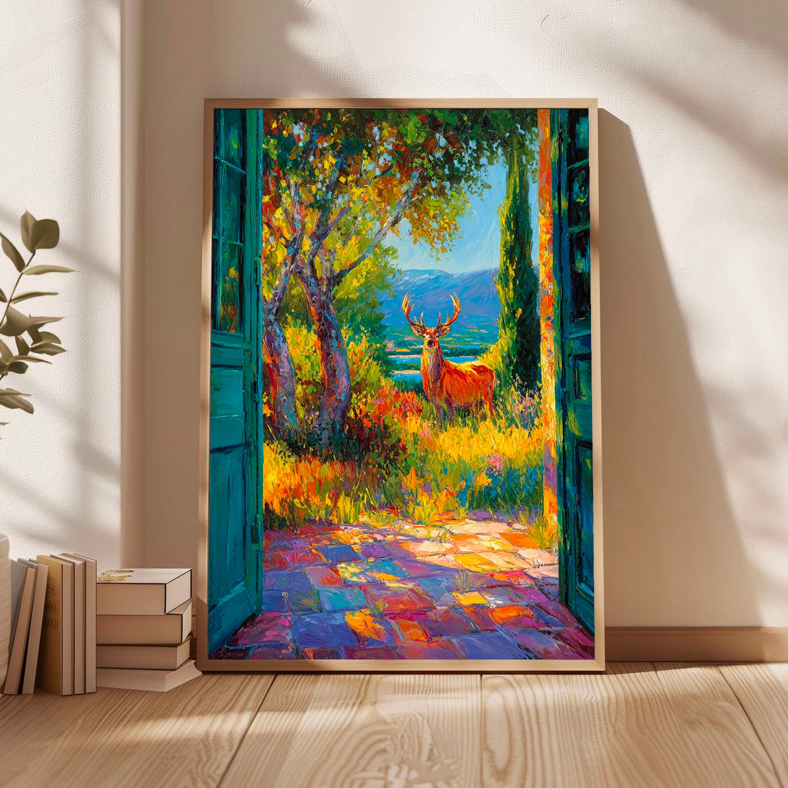 Deer Garden Art | Textured Vibrance