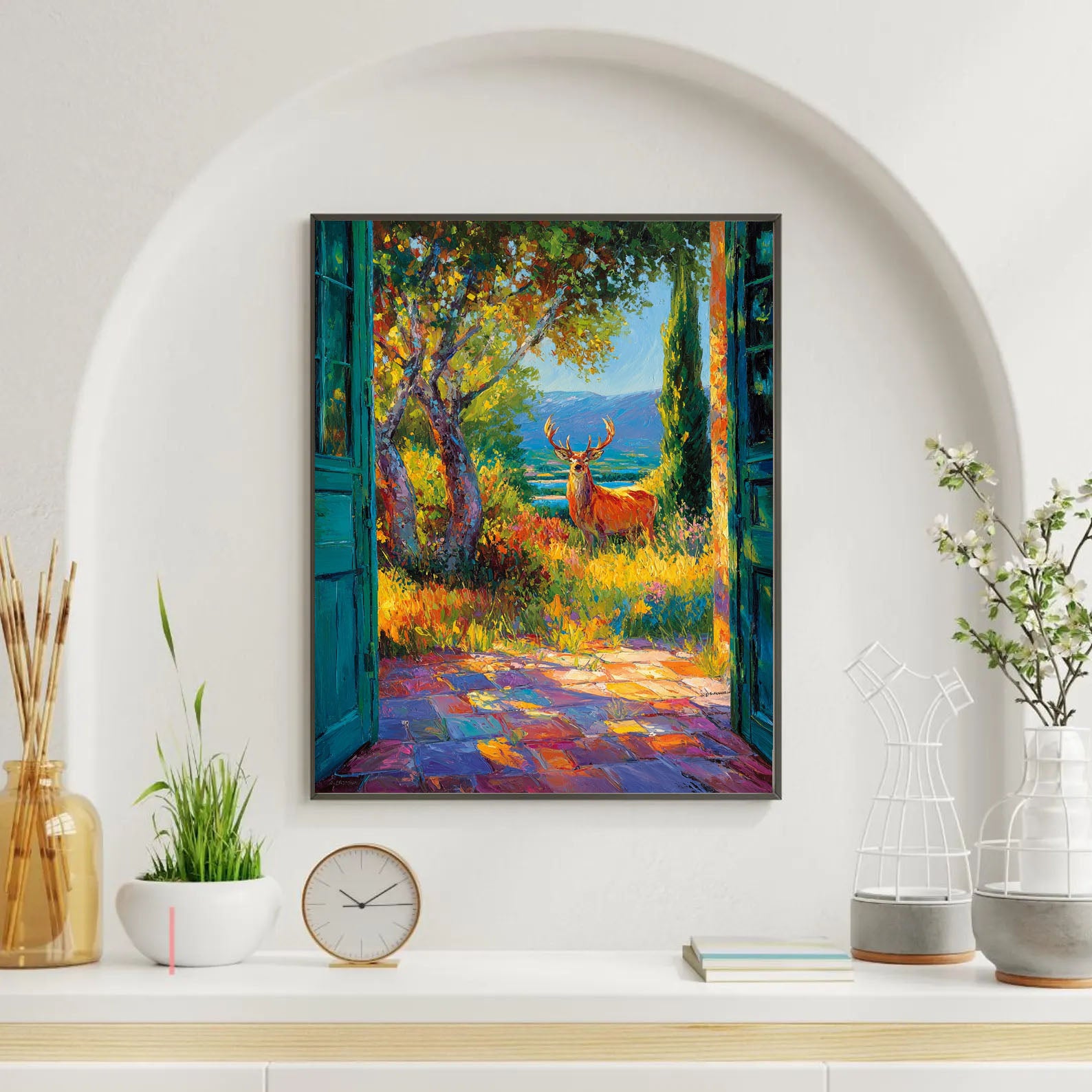 Deer Garden Art | Textured Vibrance