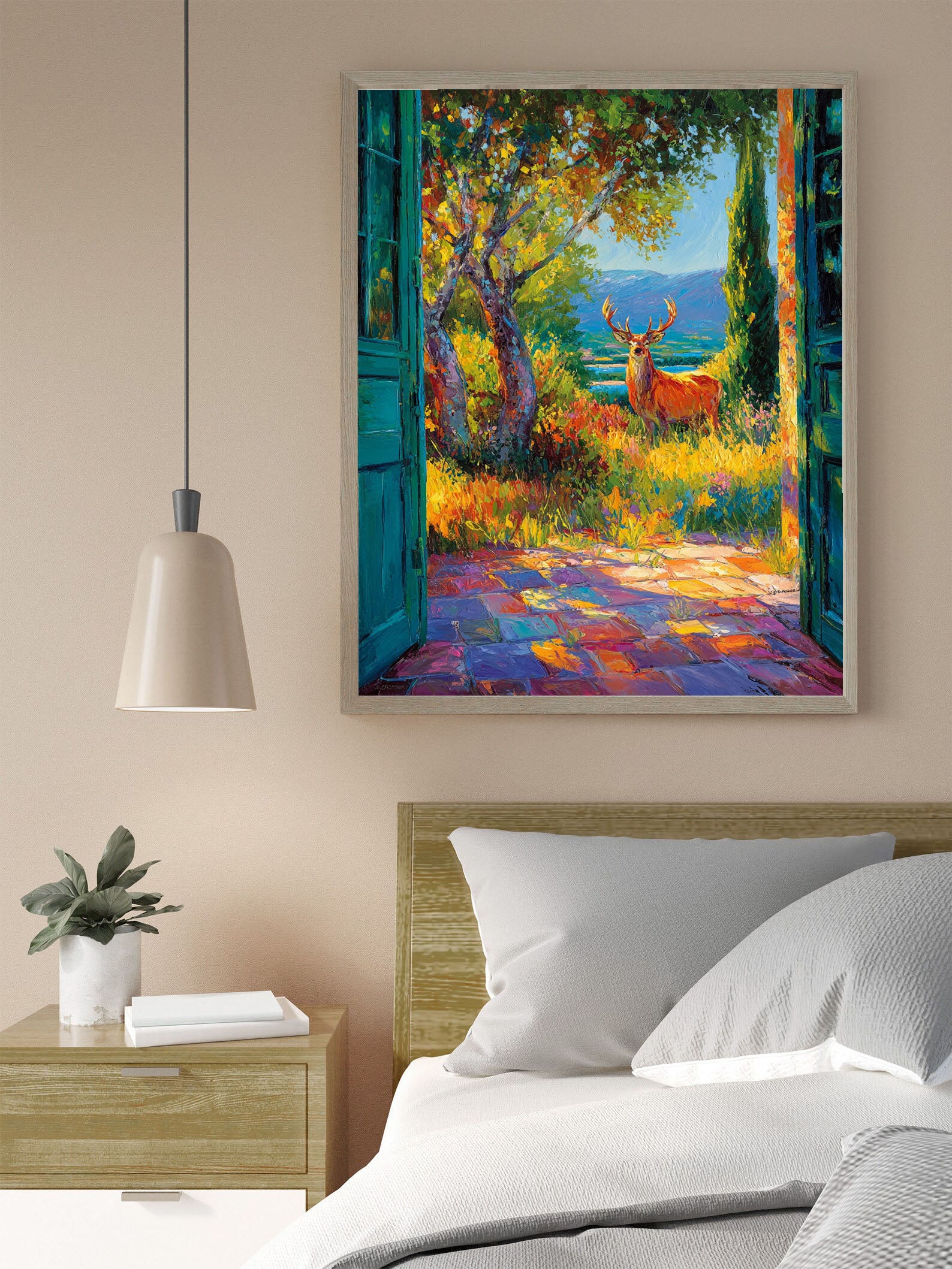 Deer Garden Art | Textured Vibrance