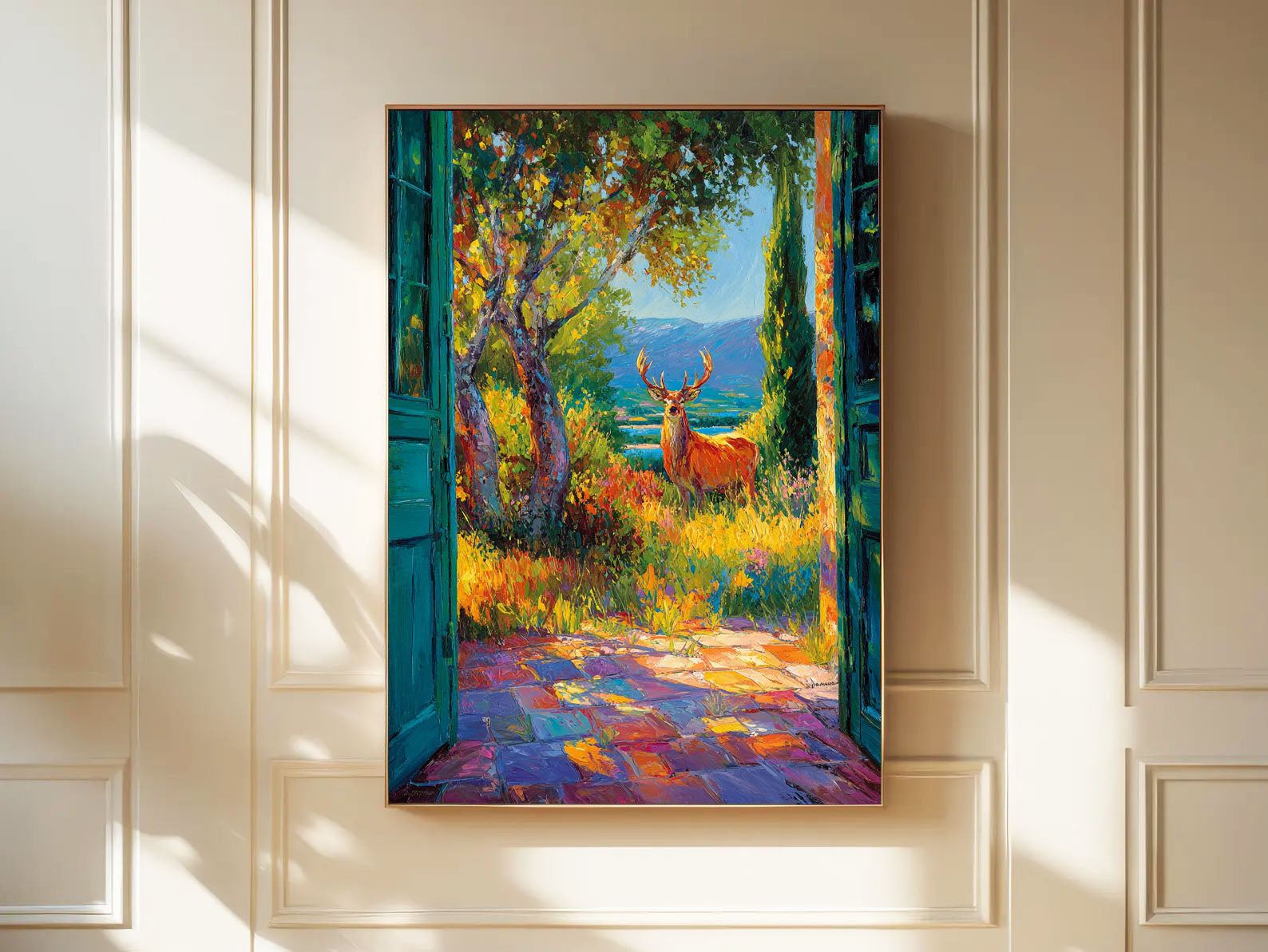 Deer Garden Art | Textured Vibrance