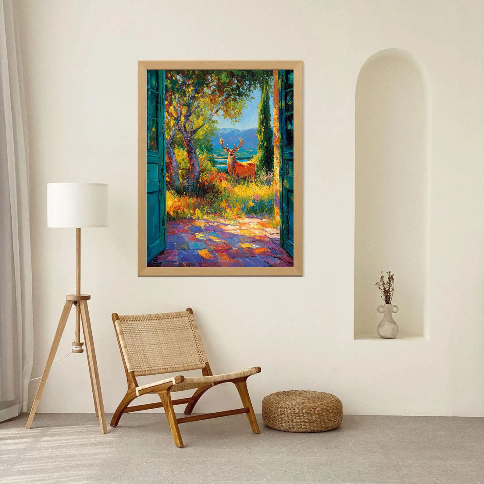 Deer Garden Art | Textured Vibrance