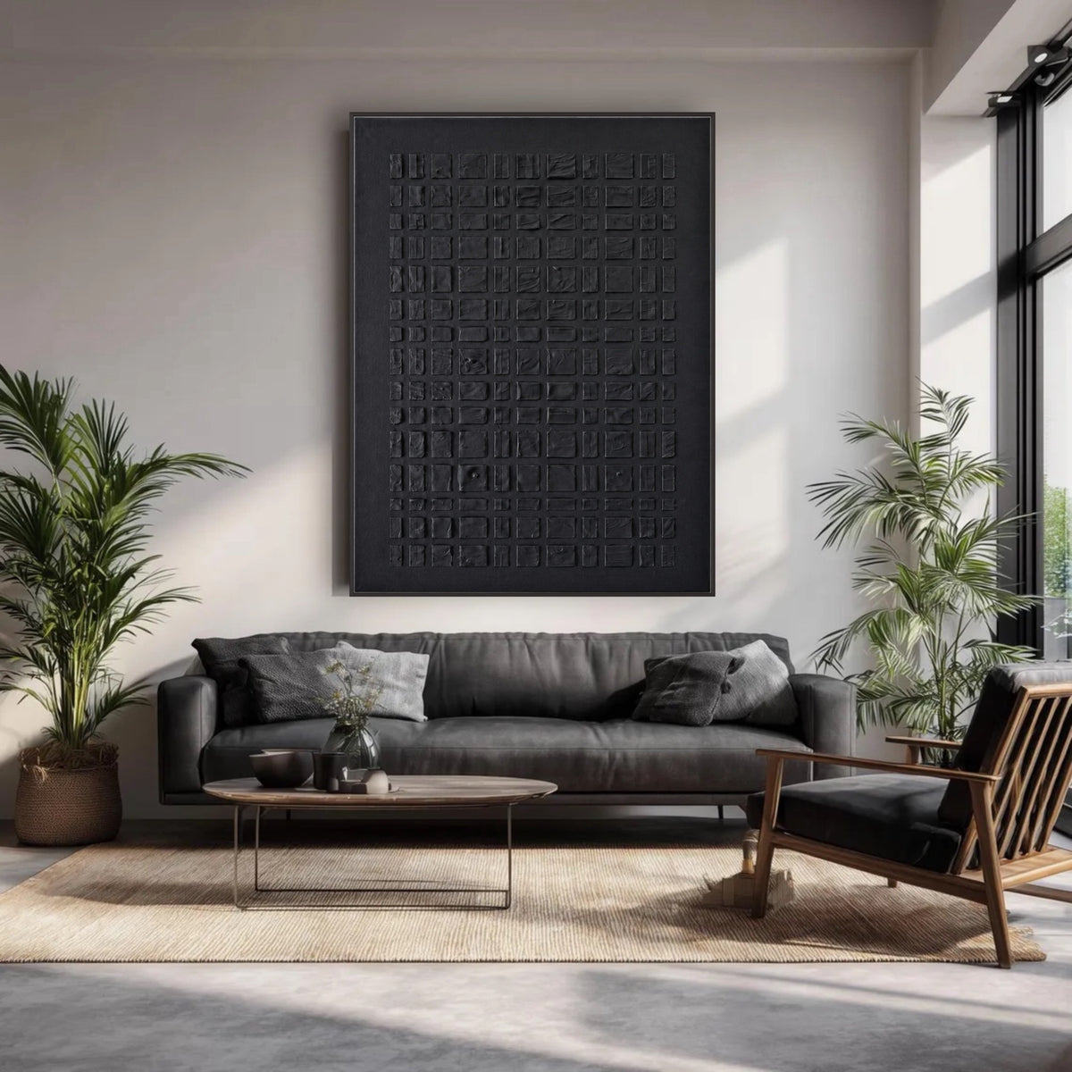 Midnight Tile Order — vertical textured & impasto art, view 1