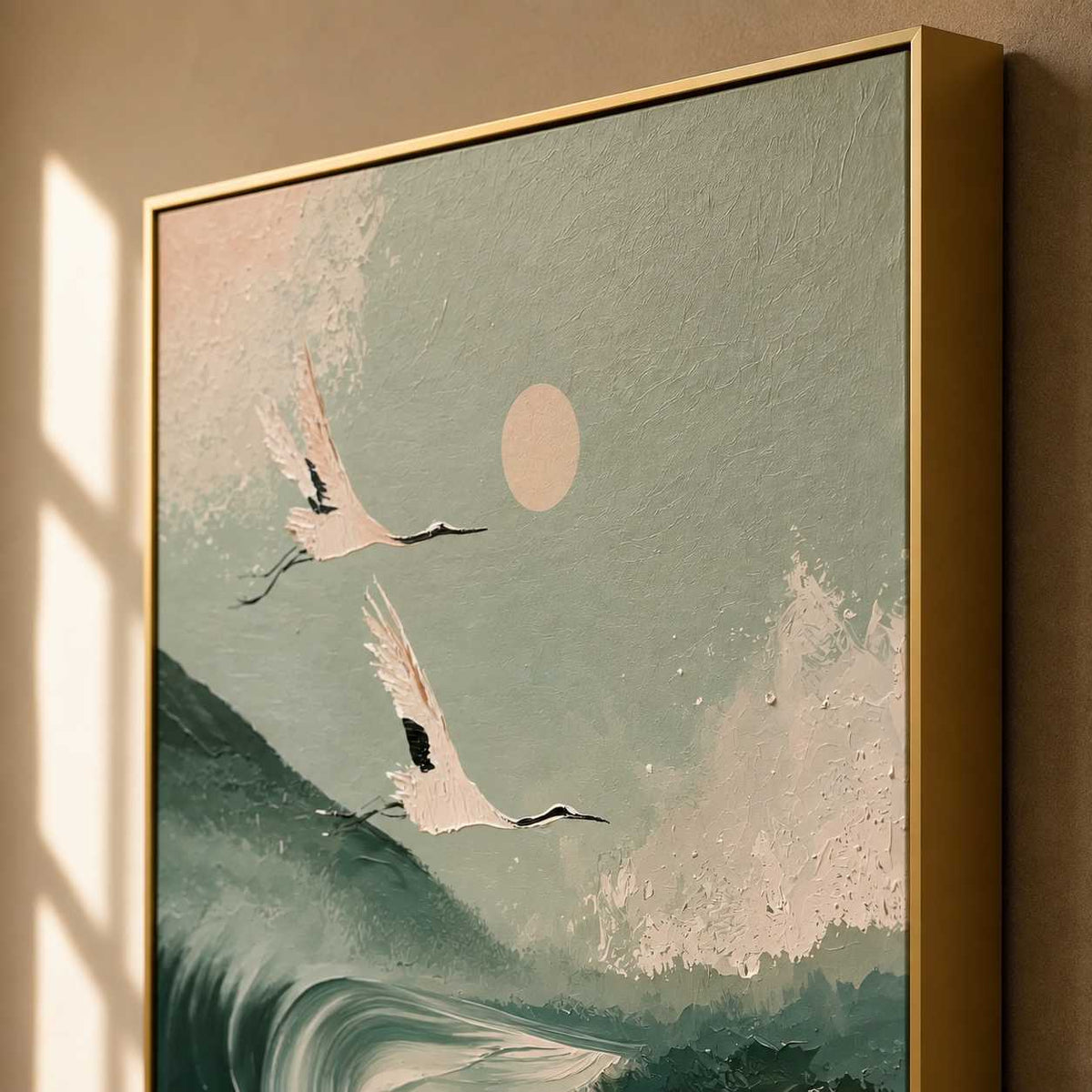 Animal & Wildlife Art | Moonlit Crane Passage - View 7
