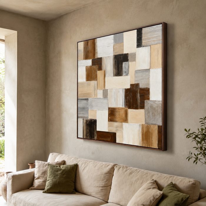 Neutral Mosaic Rhythm oil painting view 6