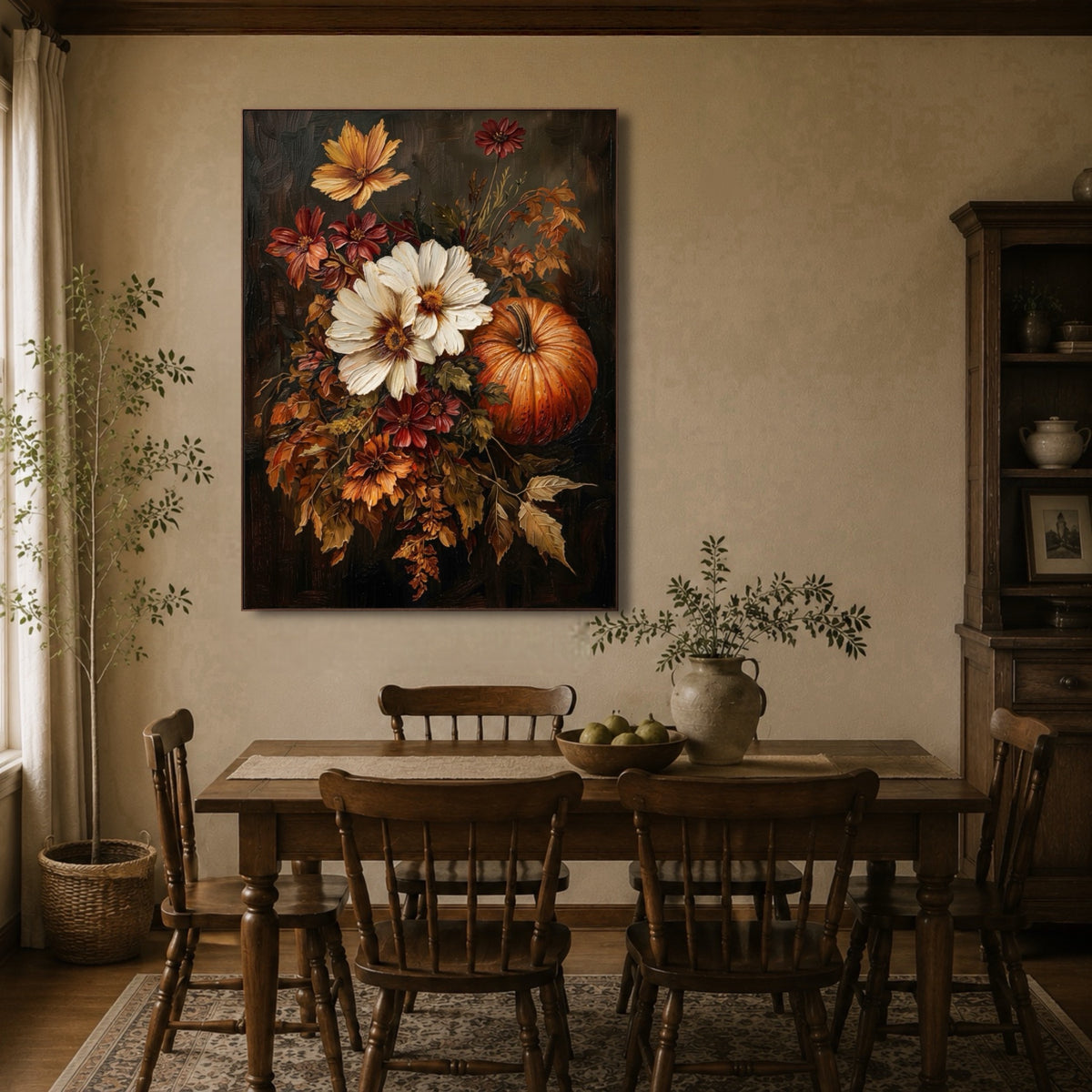 October Floral Offering — vertical floral & botanical art, view 1