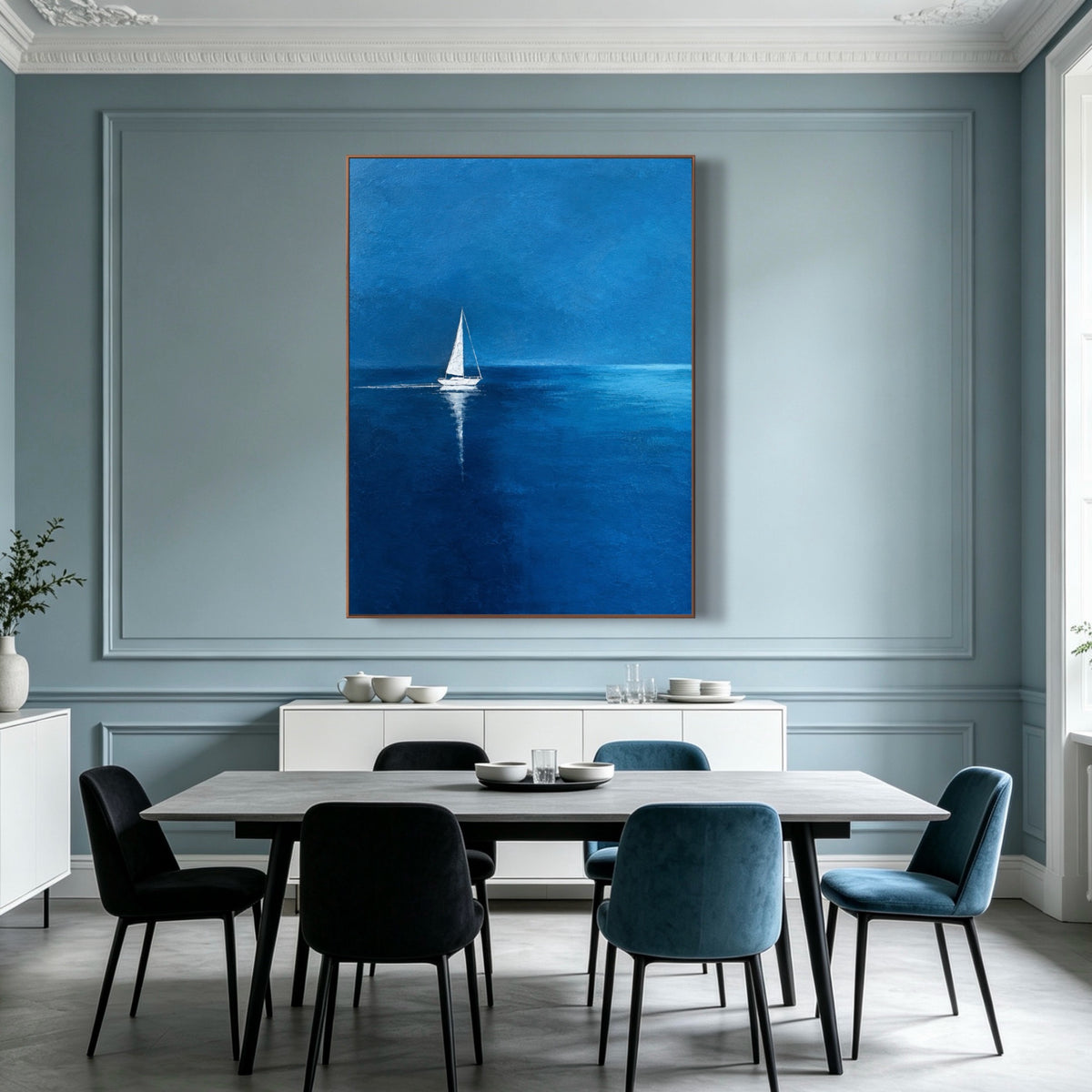 One Distant Sail — vertical coastal & ocean art, view 4