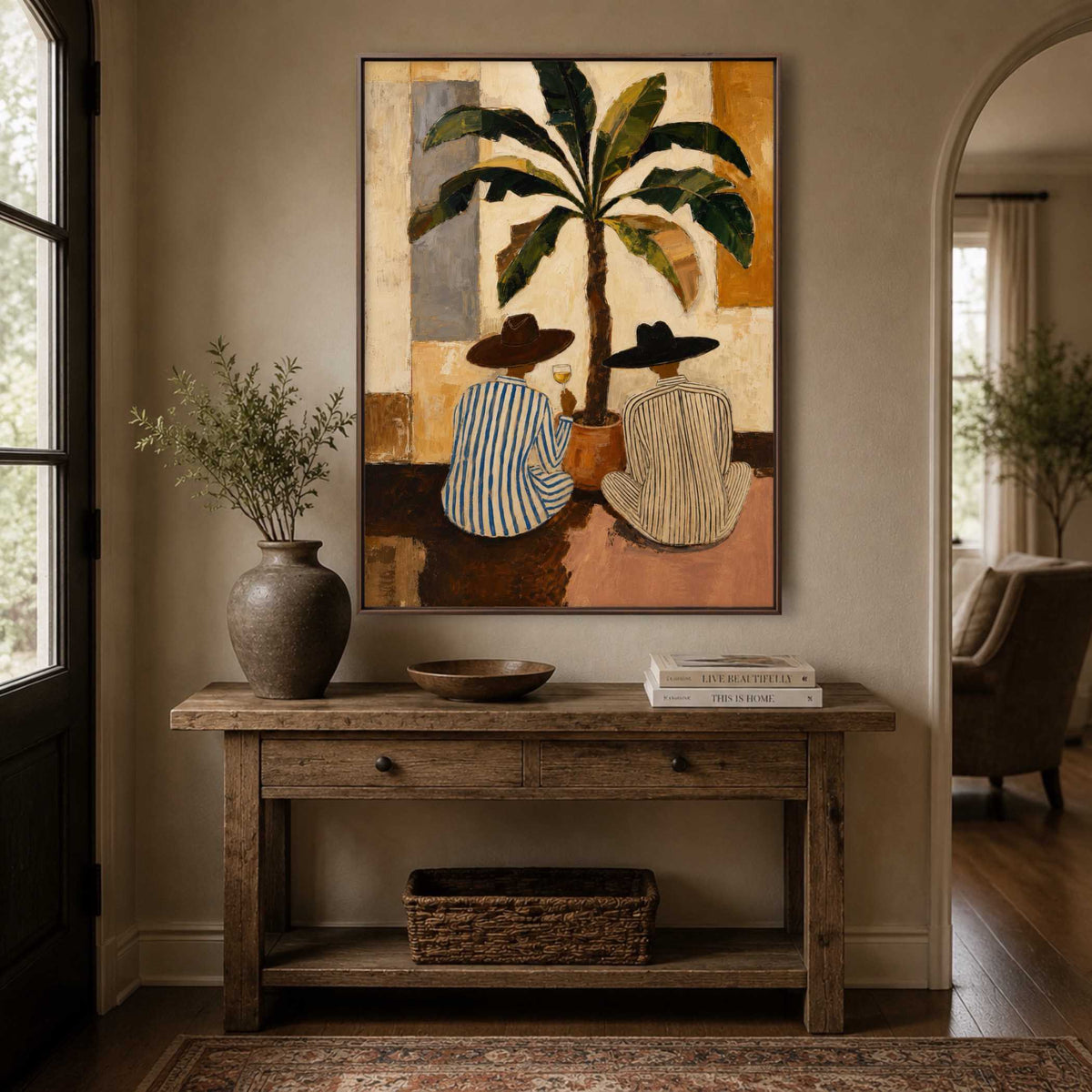 Palm Shade Companions oil painting view 4