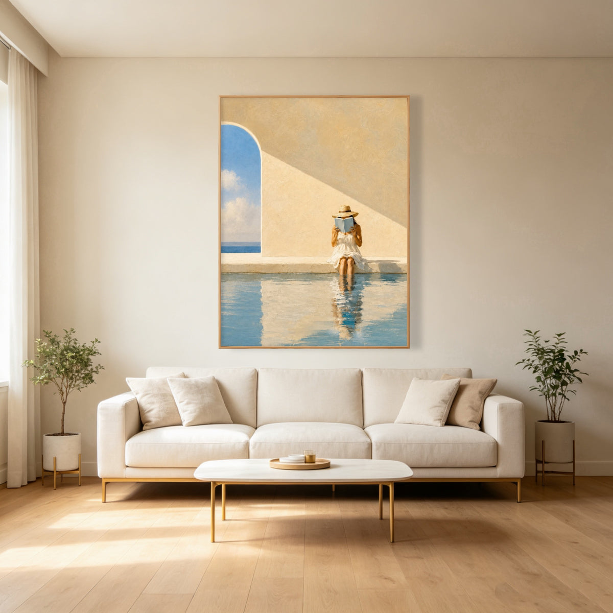 Poolside Page Reflection oil painting view 5