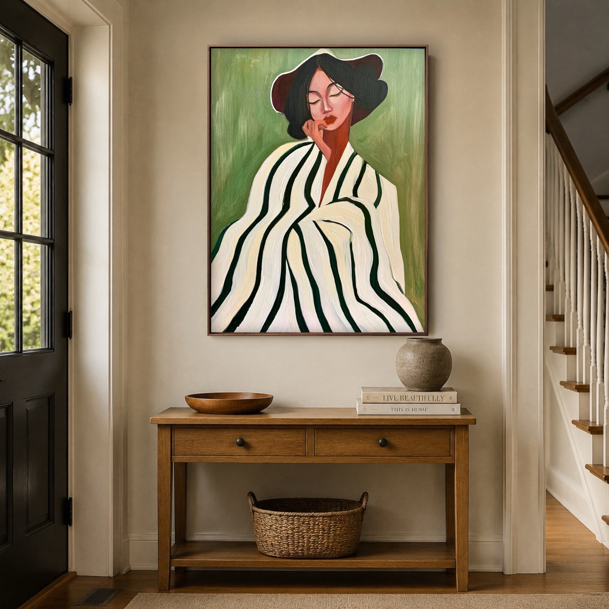 Quiet Striped Reverie — entryway view