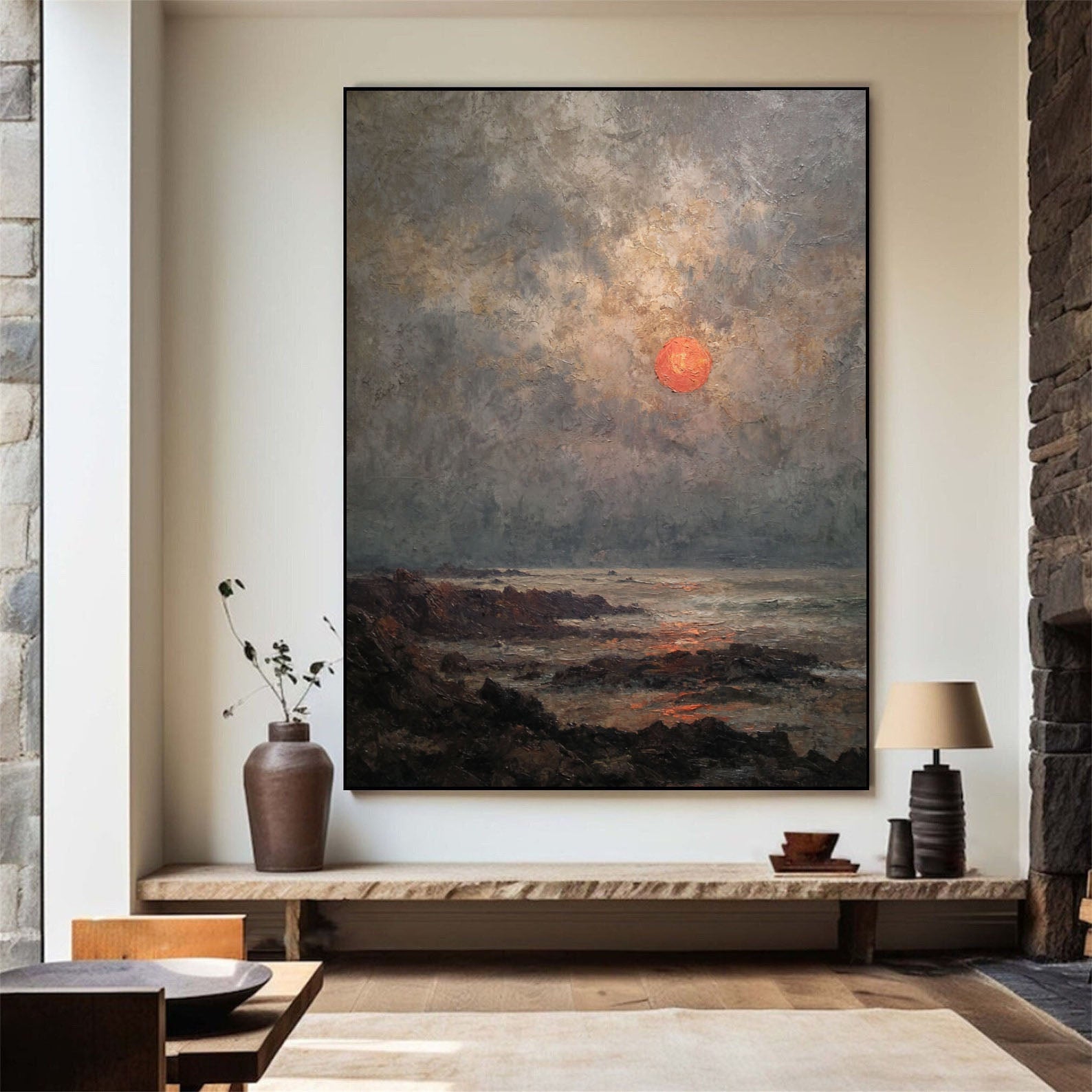 Sunset Coast Art | Textured Drama