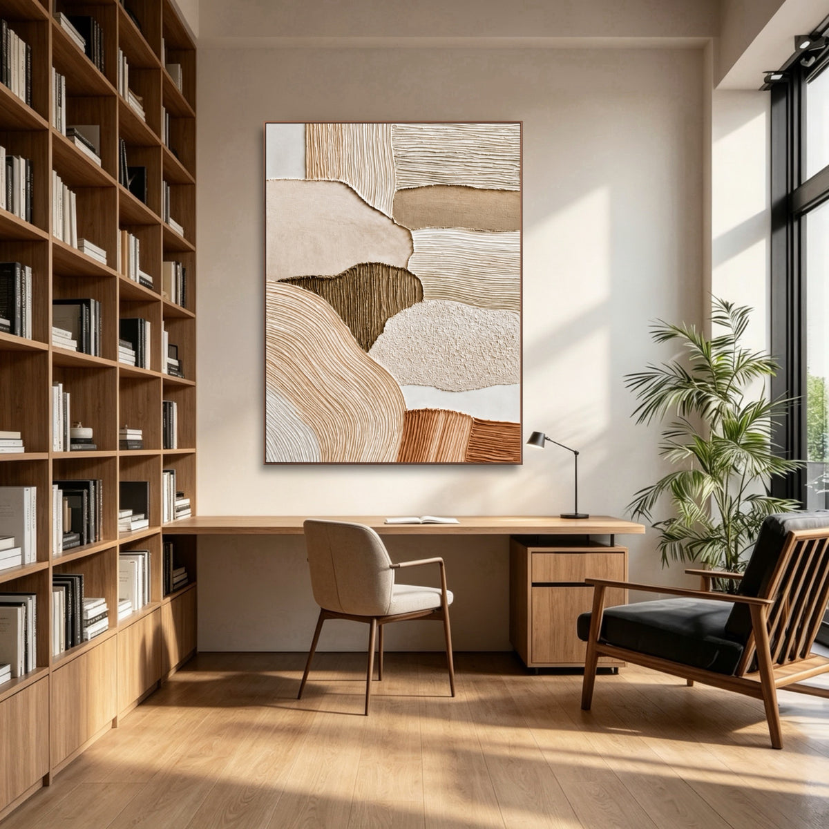 Sandstone Fold Study — vertical textured & impasto art, view 1