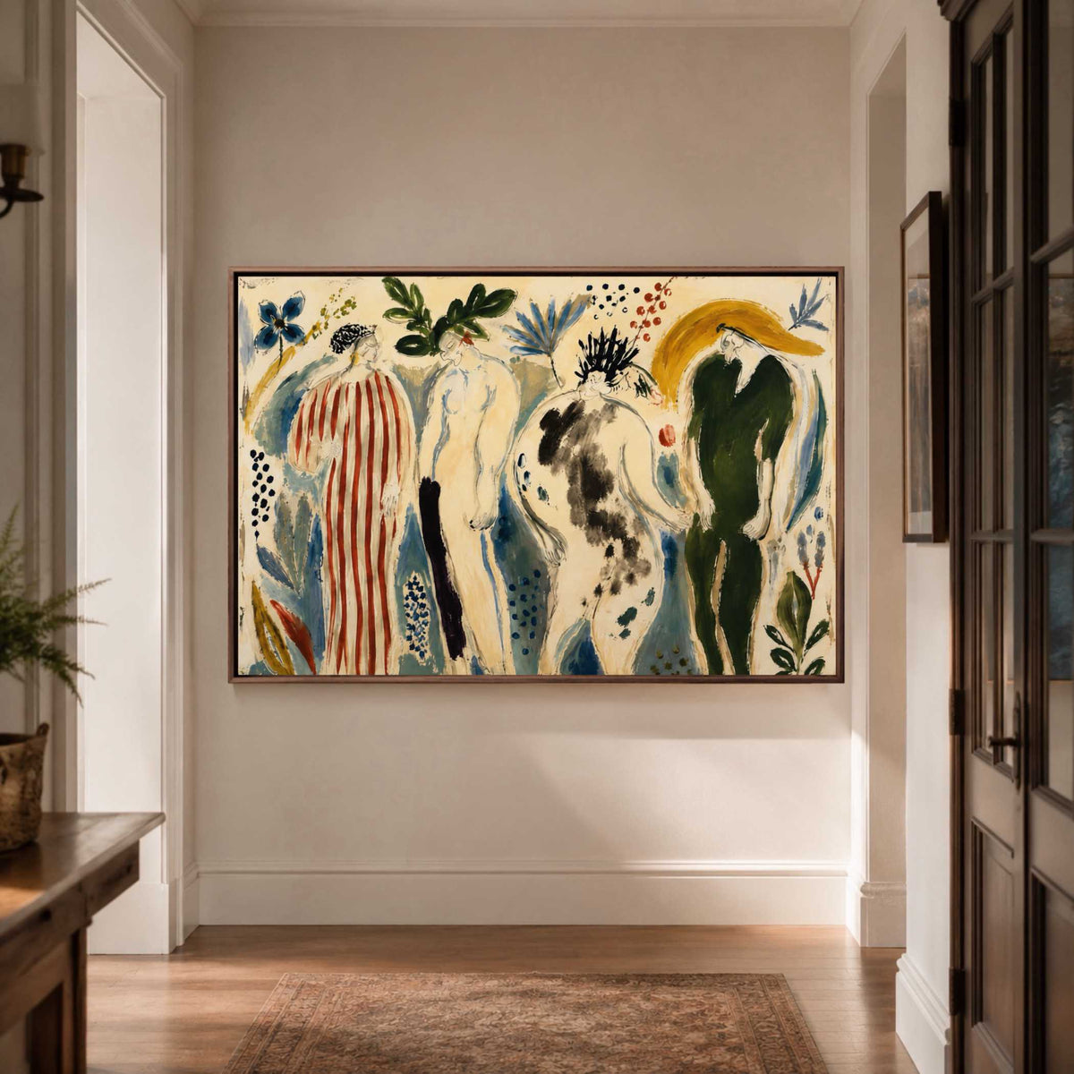 Folk & Whimsical Figure Art | Striped Garden Gathering - View 4