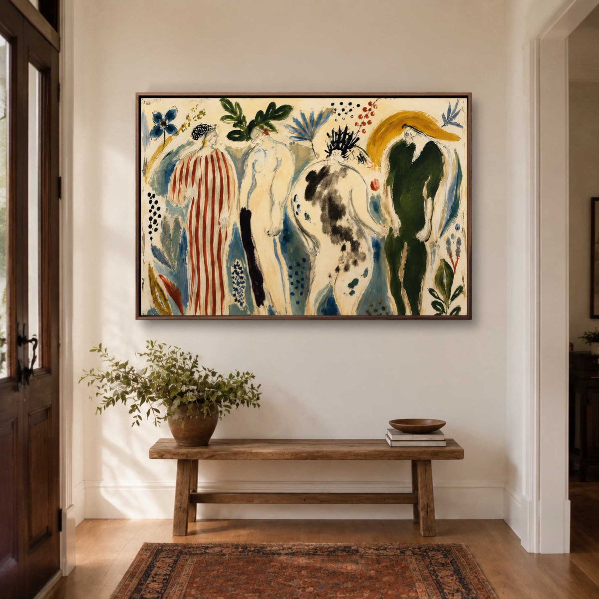 Folk & Whimsical Figure Art | Striped Garden Gathering - View 5