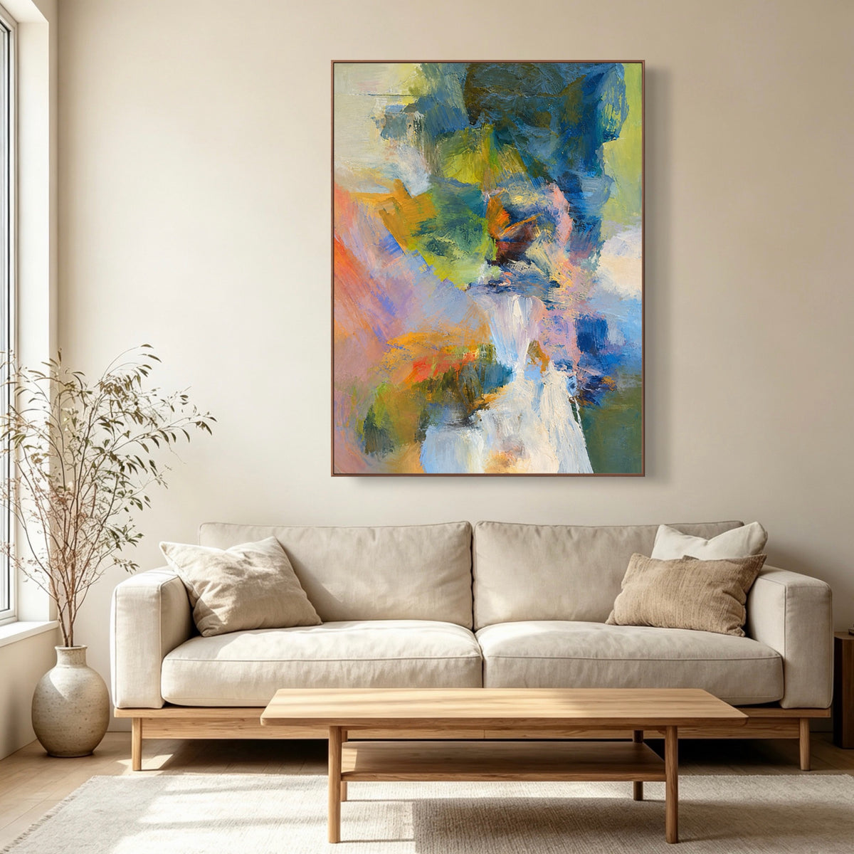 Sudden Spring Movement — vertical textured & impasto art, view 2